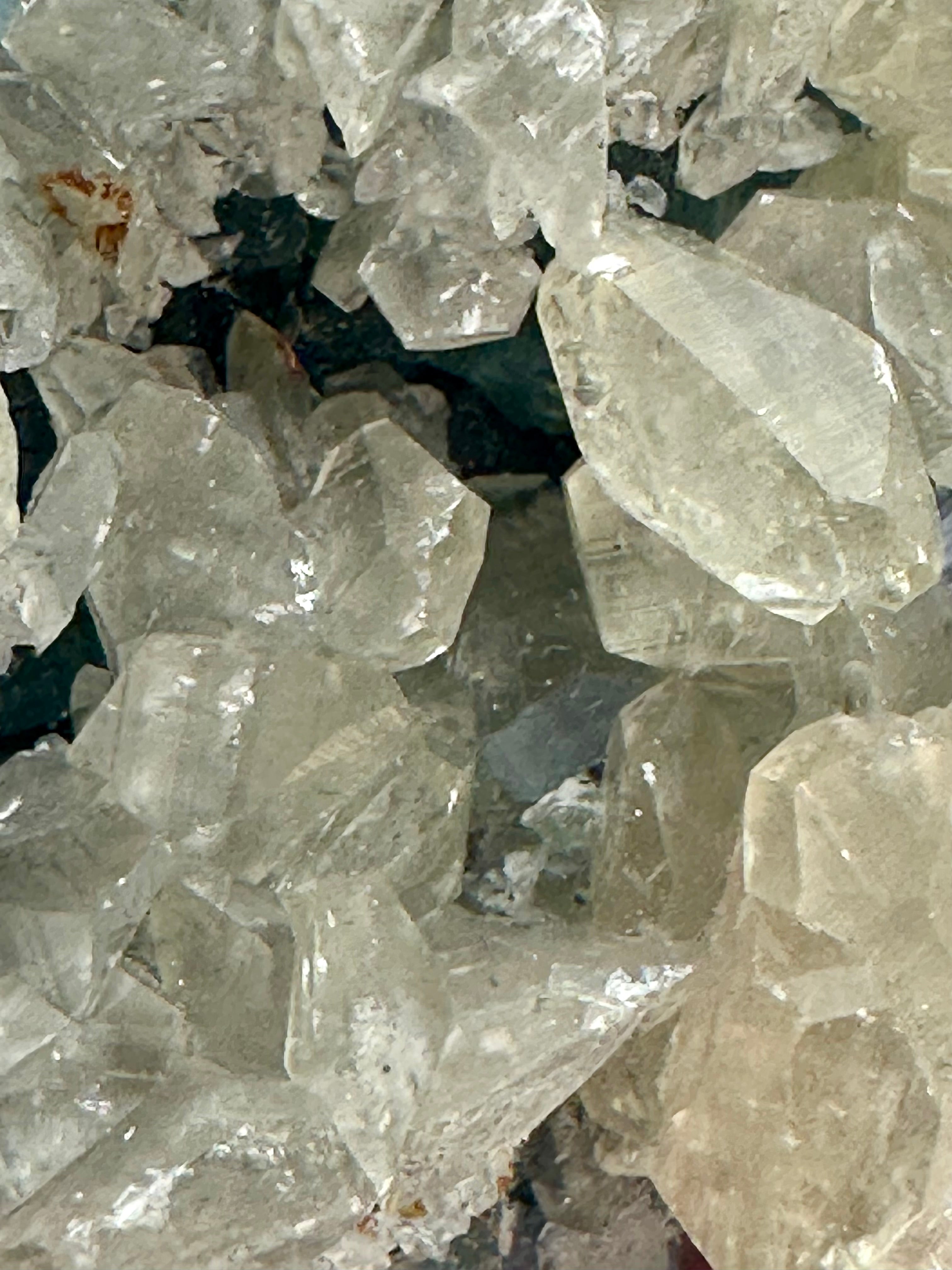 Benz Calcite on Blue & Green Fluorite, Xiang Hualing Mine, China