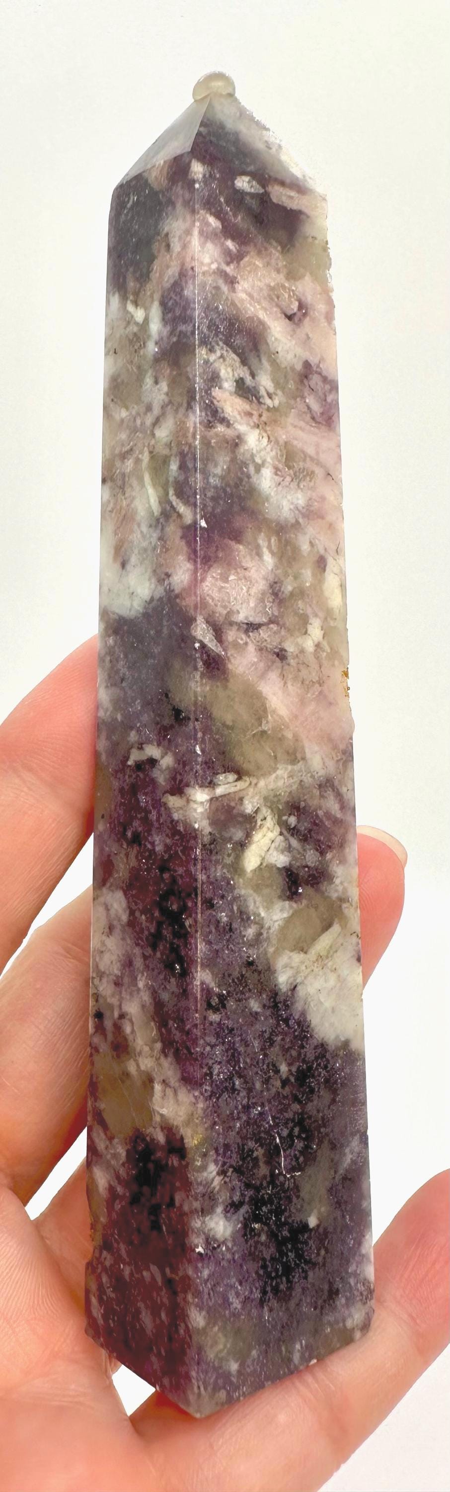 Smoky Quartz, Kunzite & Lepidolite with Mica Tower