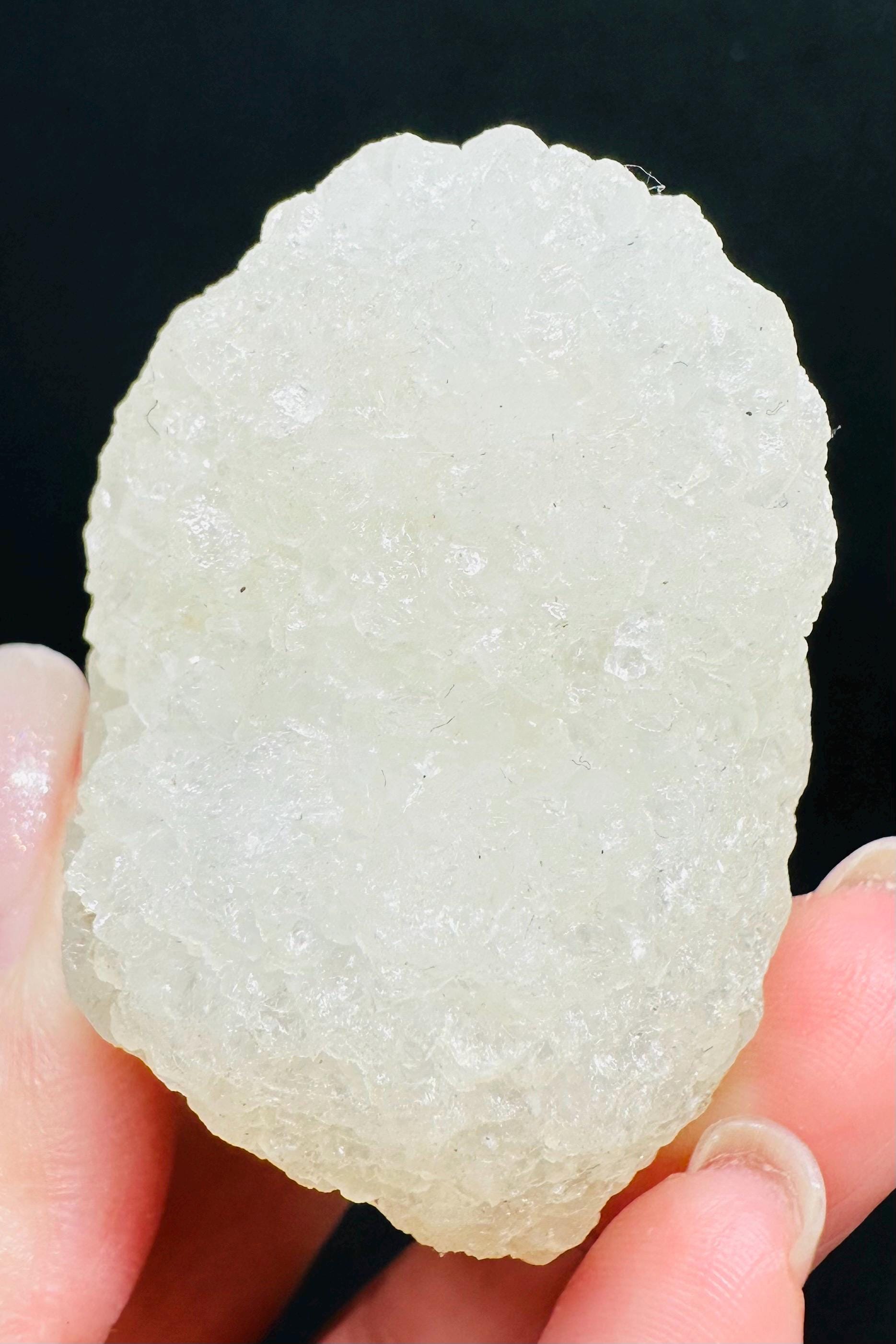 Self-Standing White Chalcedony Stalactite from Morocco
