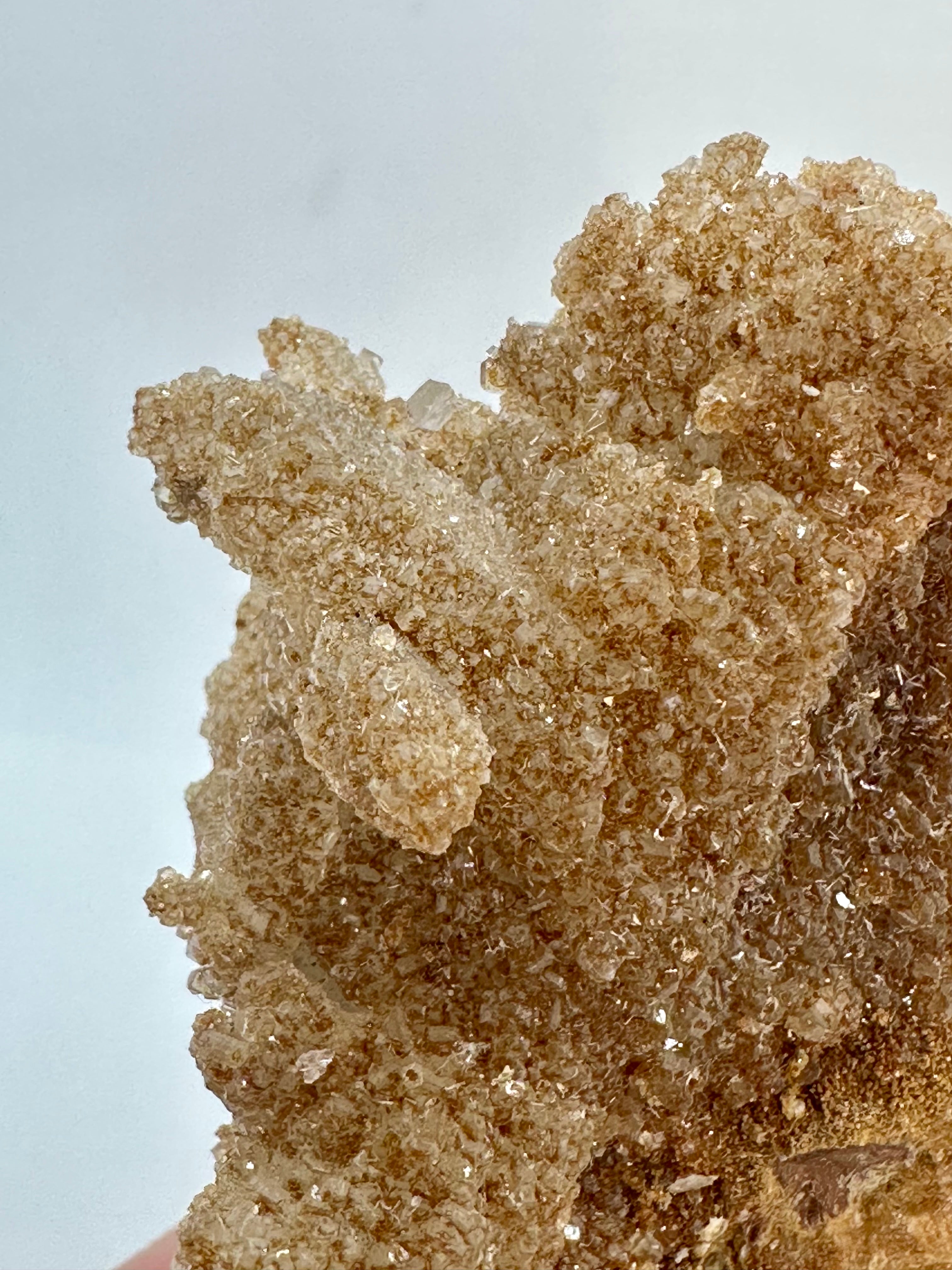 Recent Discovered Tan Micro‑Apophyllite Encrusting Quartz — Fengjiashan Mine, Hubei, China