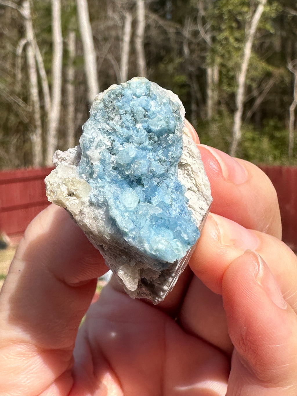 24 Grams / 120 cts Rare Rich Blue Alkali Beryl Crystal Bunch on Albite matrix from Afghanistan