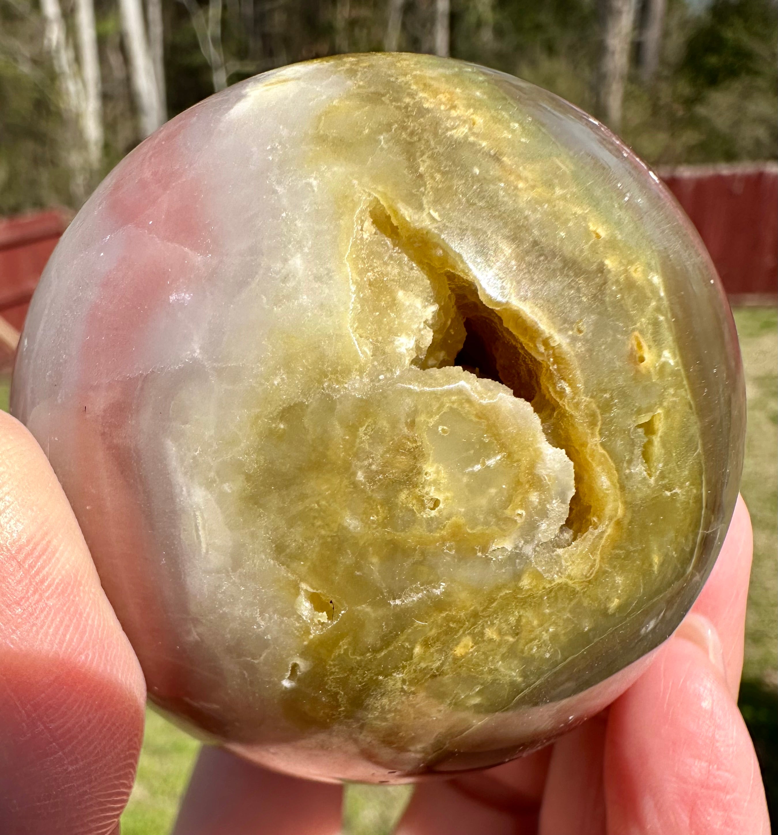 Pink Banded Calcite Sphere and Tower Set, Pakistan
