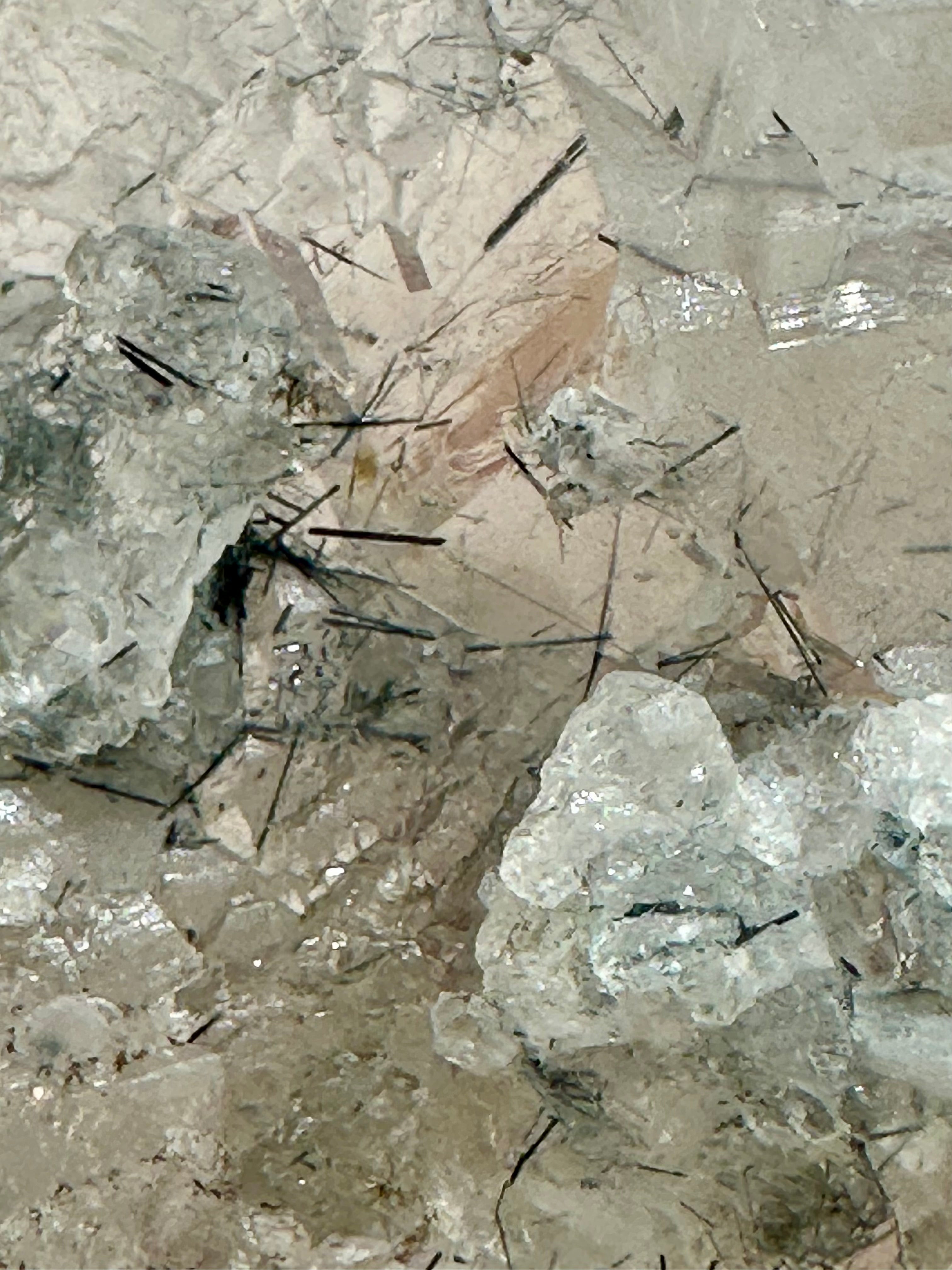 Magnesio-Riebeckite Included Smoky Quartz with Rainbows Point, Sagi Mountain