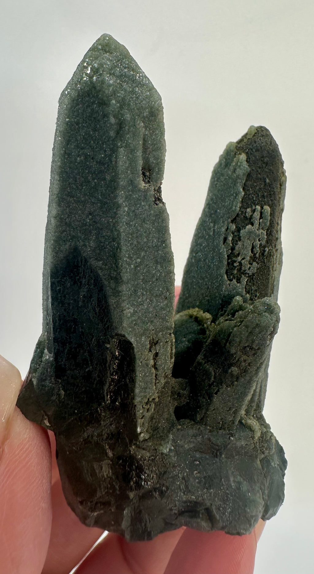Green Actinolite Twin Point Cluster from Inner Mongolia