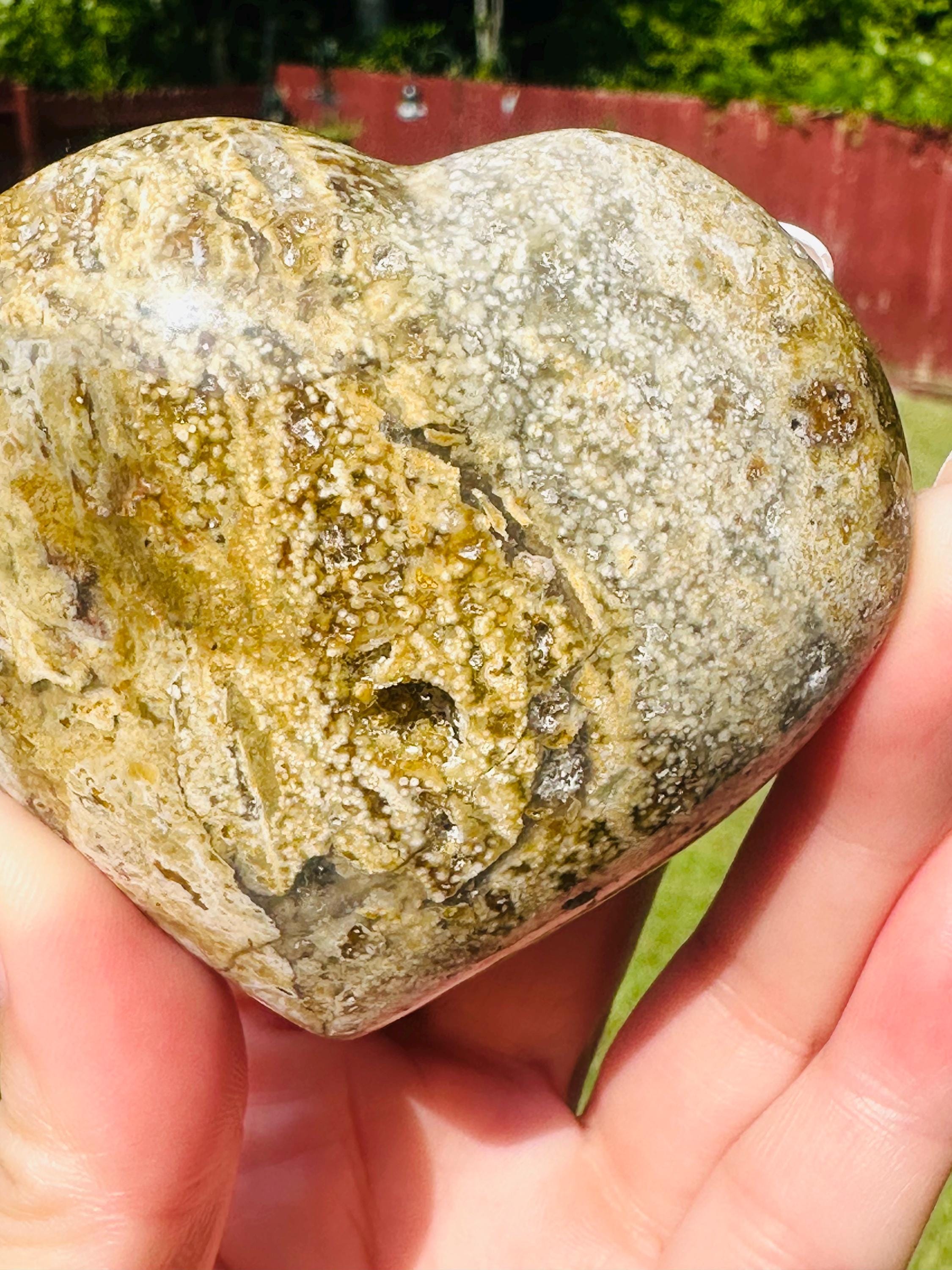 184 Grams of Multi Pattern Ocean Jasper Puffy Heart from Madagascar