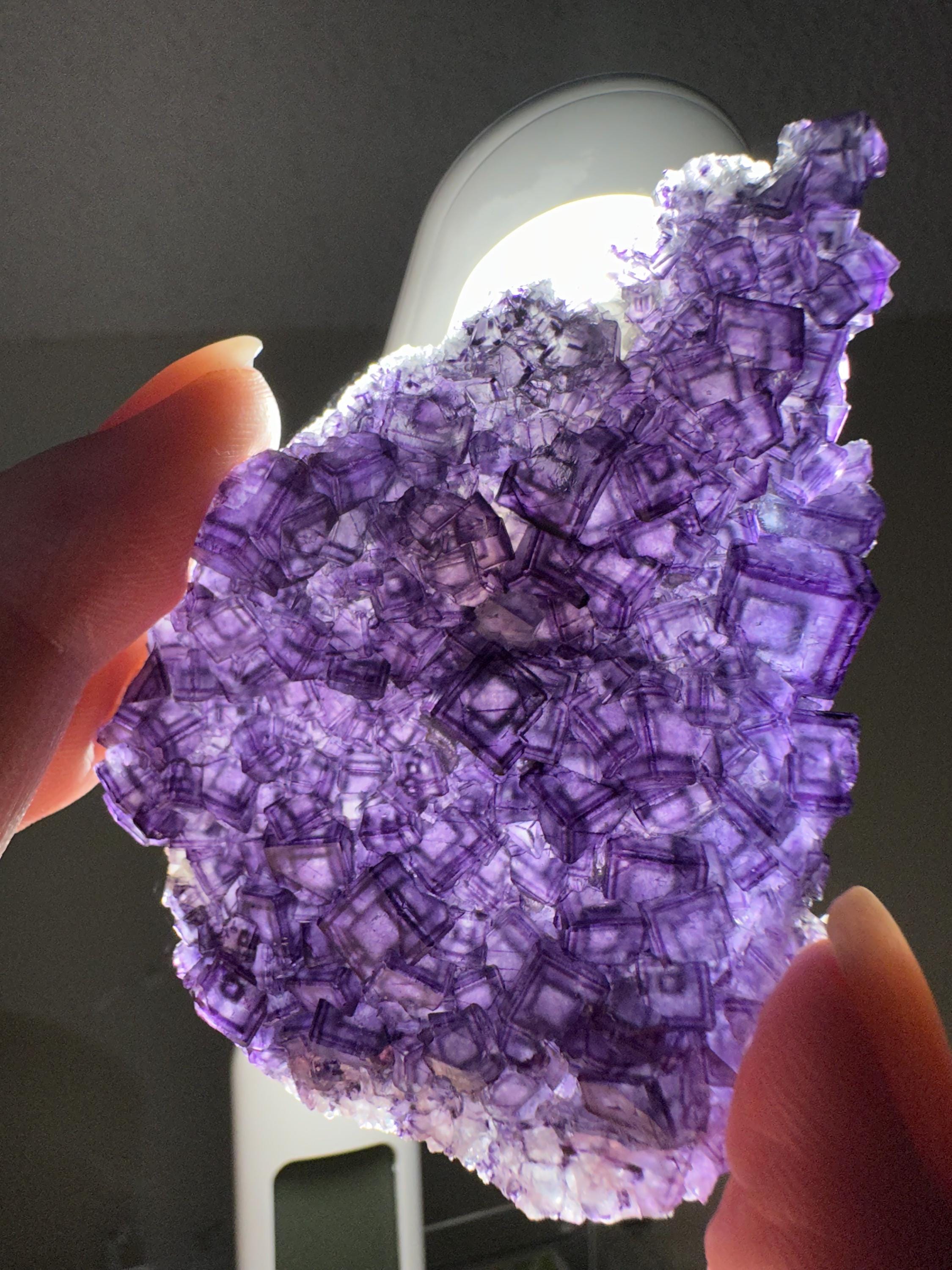 QR‑Code Purple Fluorite Specimens — Choose Your Favorite from Qinglong Mine, Guizhou, China