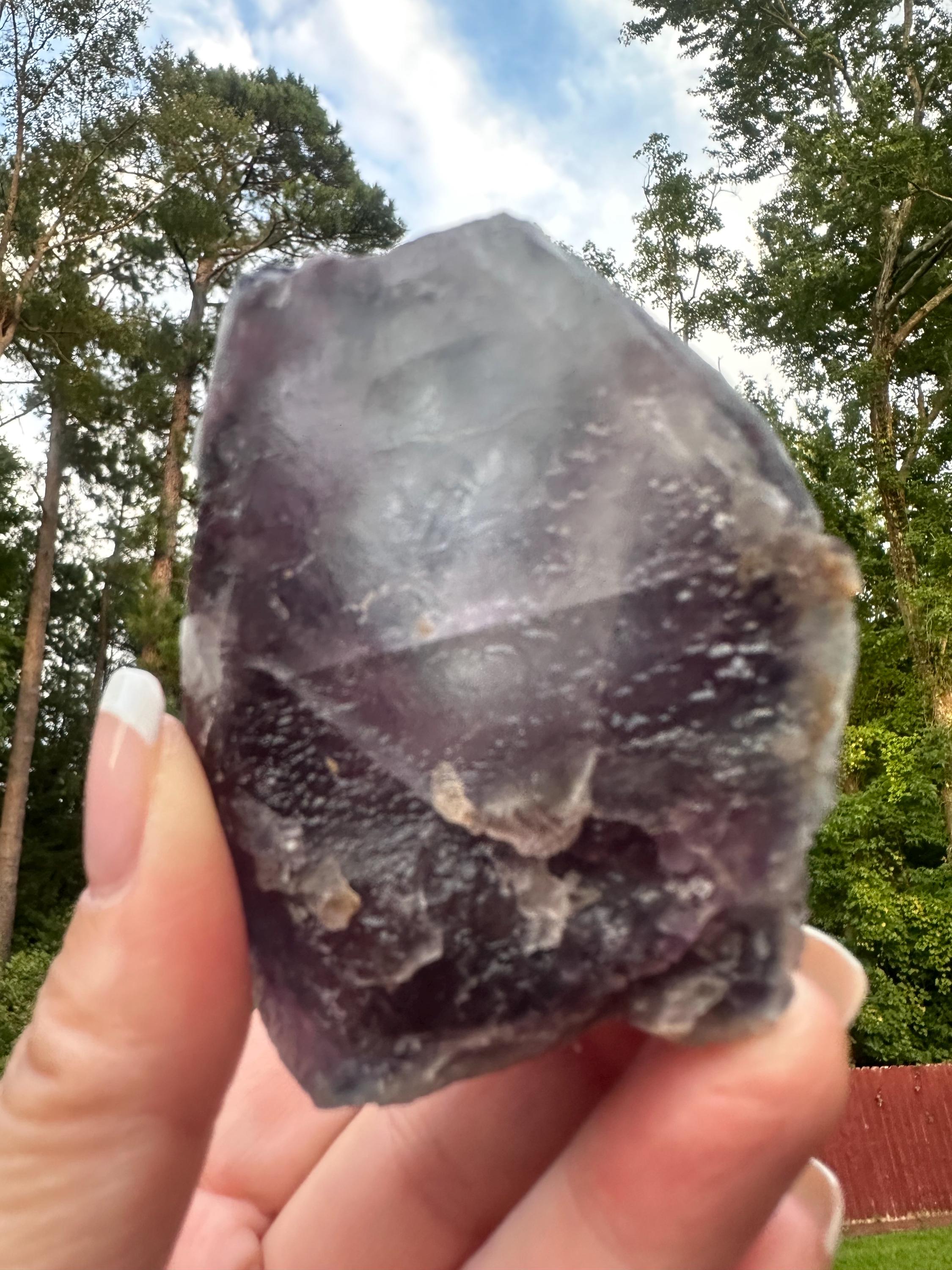 158 Grams Self Standing Beautiful Purple Fluorite with an Impressive Phantom