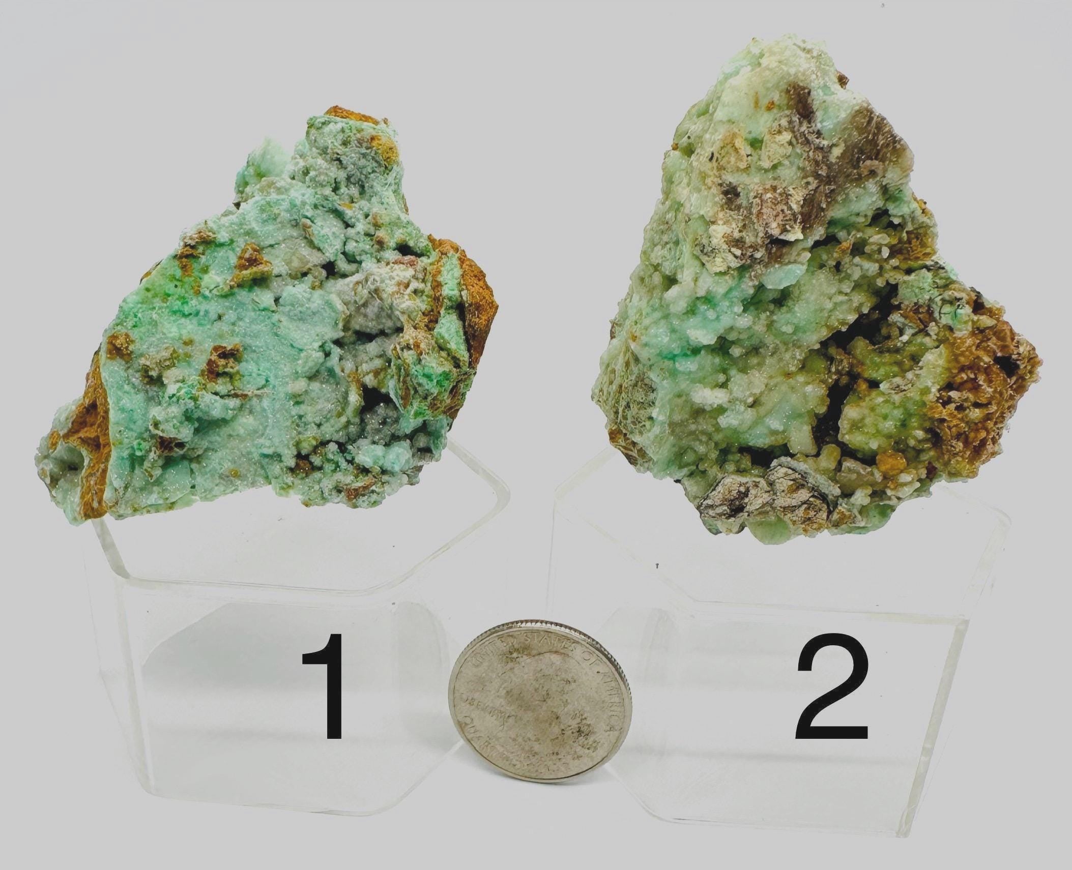 Minty Dream: Raw Druzy Chrysoprase in Matrix – Sparkling Natural Beauty & Heart Healing!