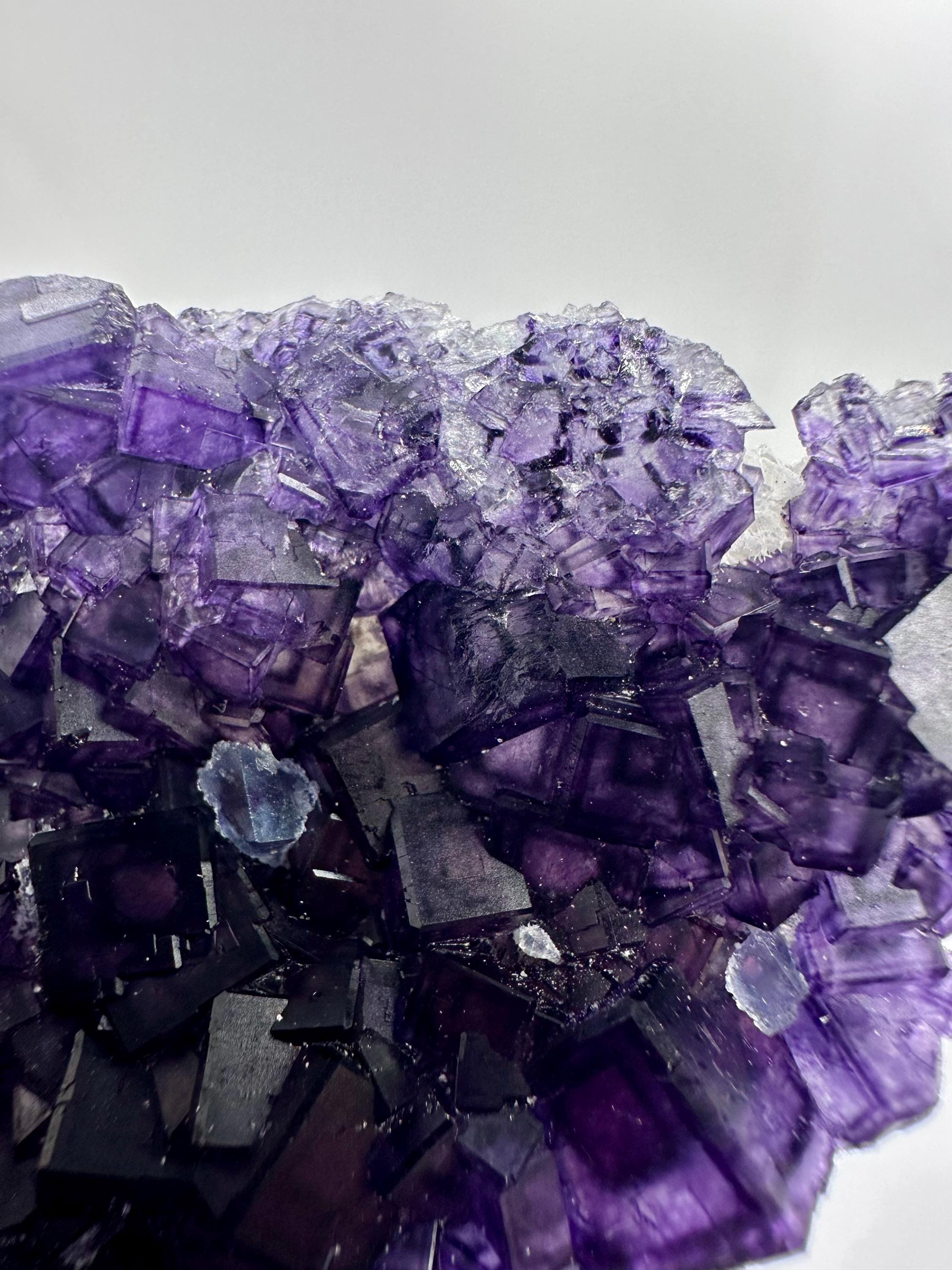 QR‑Code Purple Fluorite Specimens — Choose Your Favorite from Qinglong Mine, Guizhou, China