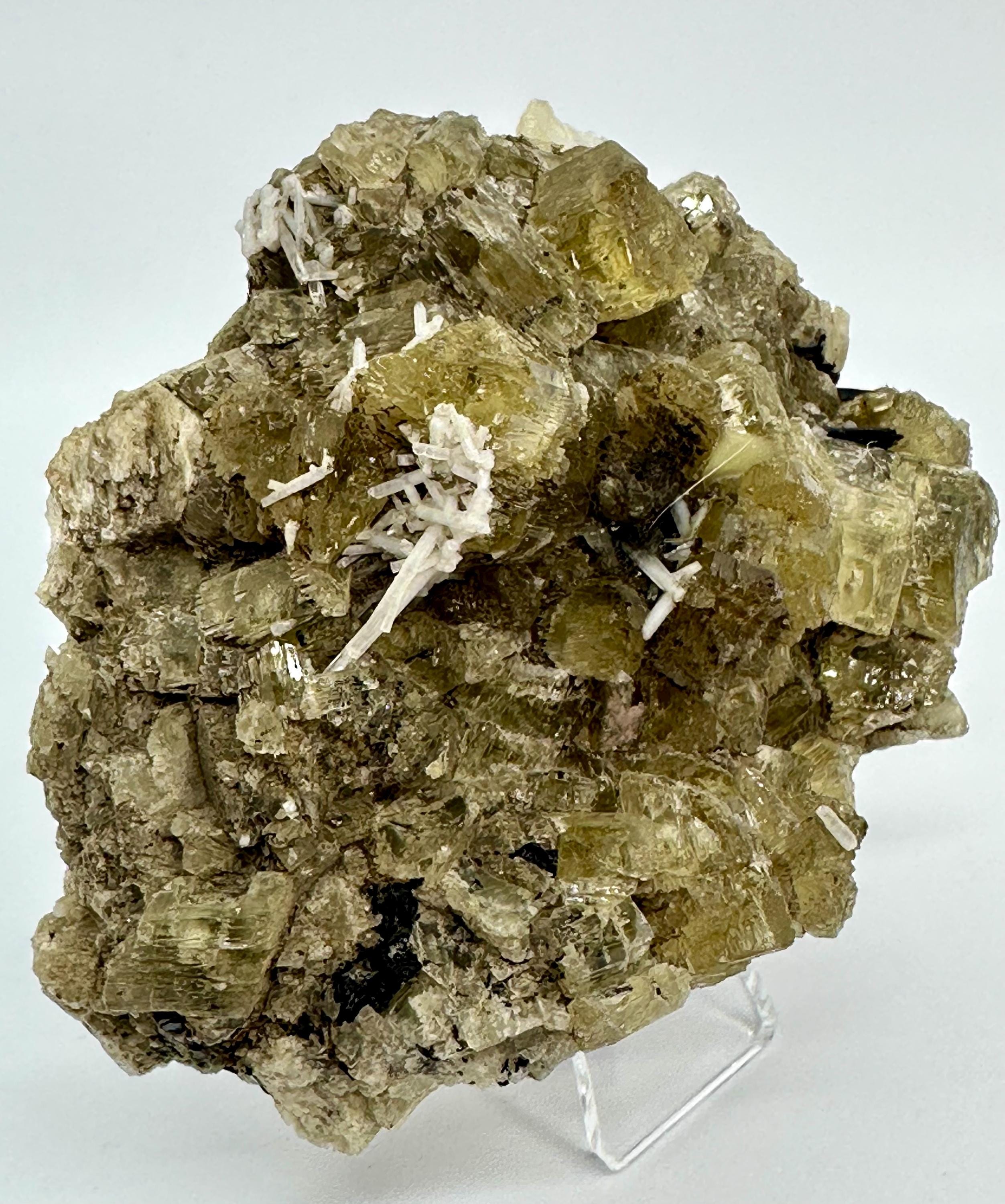126 Grams Yellow Apatite in Matrix Specimen from Imilchil, Morocco