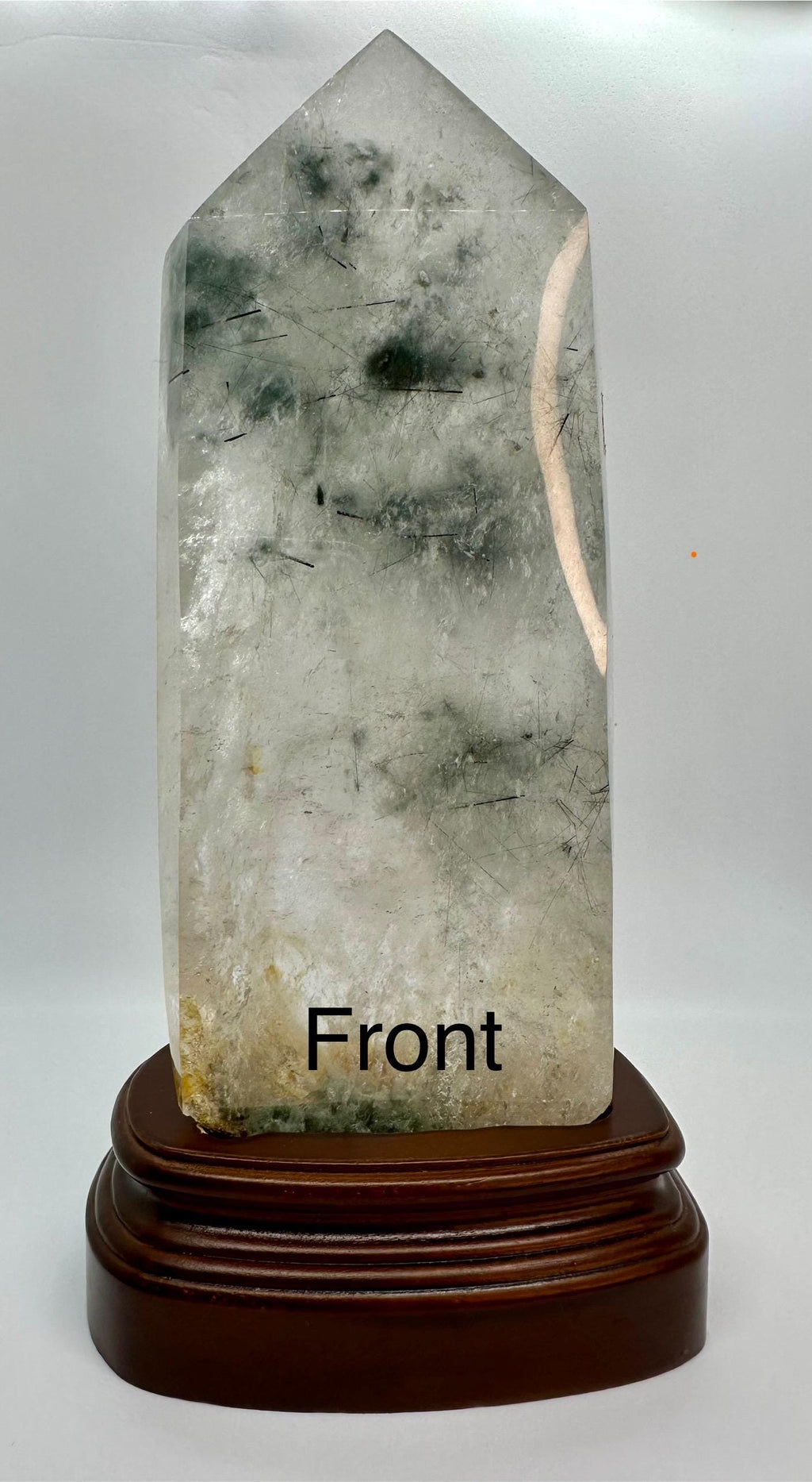 1187 Grams Storm in the Garden, Polished Garden Quartz with Black Needle Inclusion from Brazil