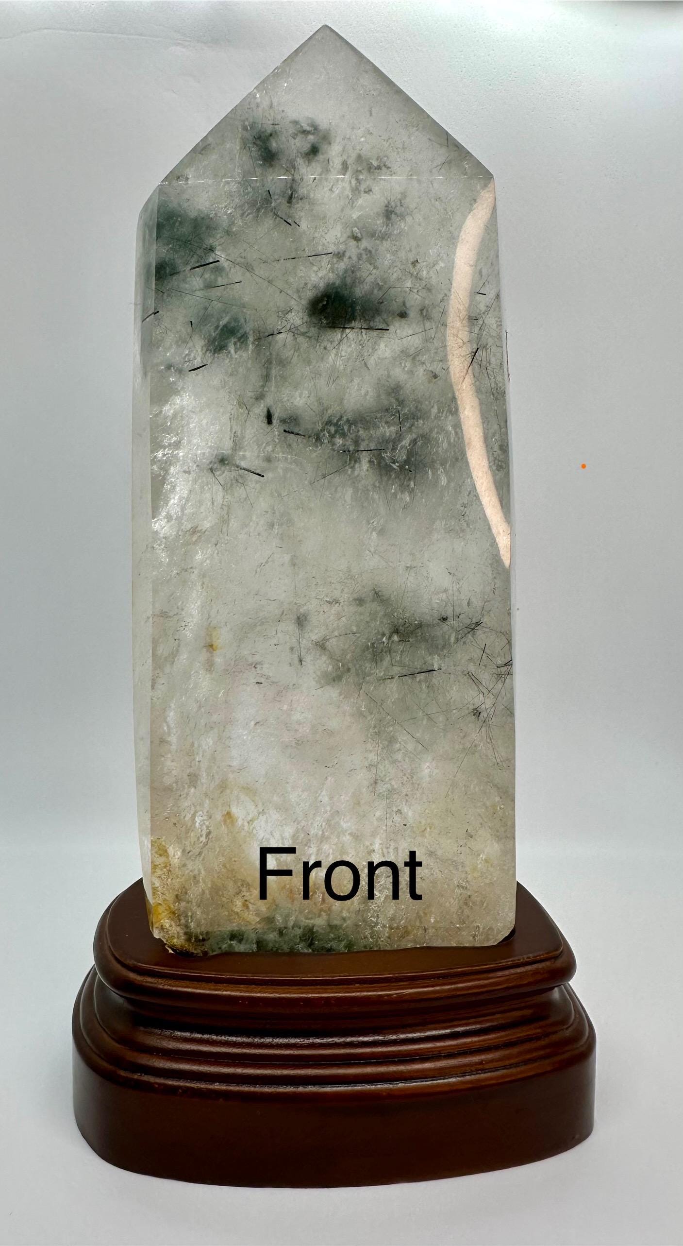 1187 Grams Storm in the Garden, Polished Garden Quartz with Black Needle Inclusion from Brazil