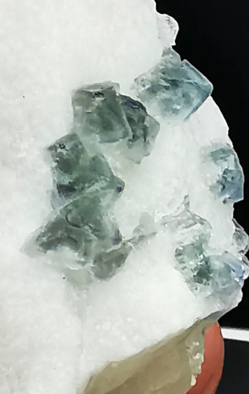 Natural Rare Green Octahedron Fluorite Crystal Mineral Specimen Huanggangliang
