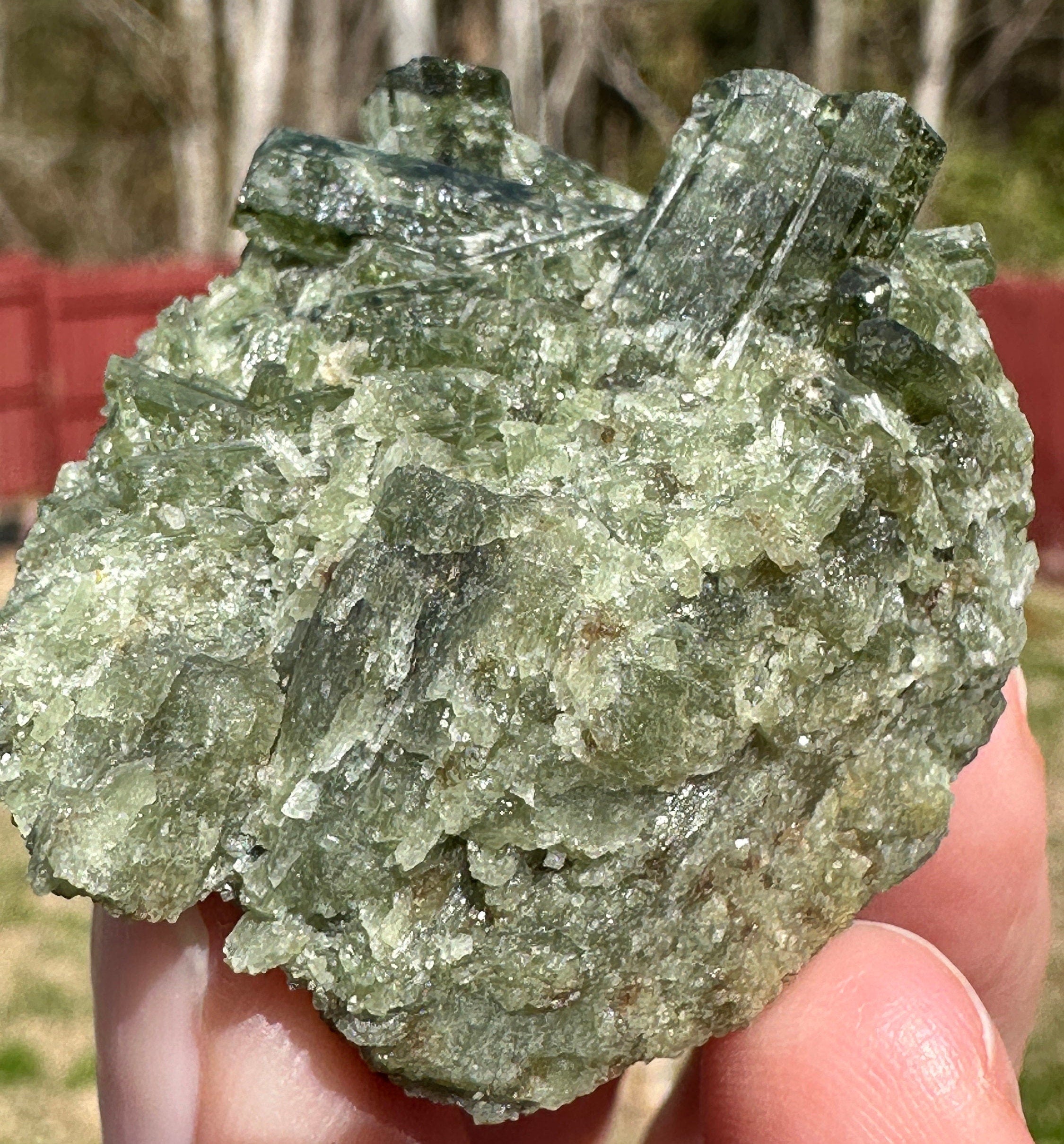 65 Grams (325 cts) very rare Green Tashmarine Diopside Crystals Cluster from Afghanistan.