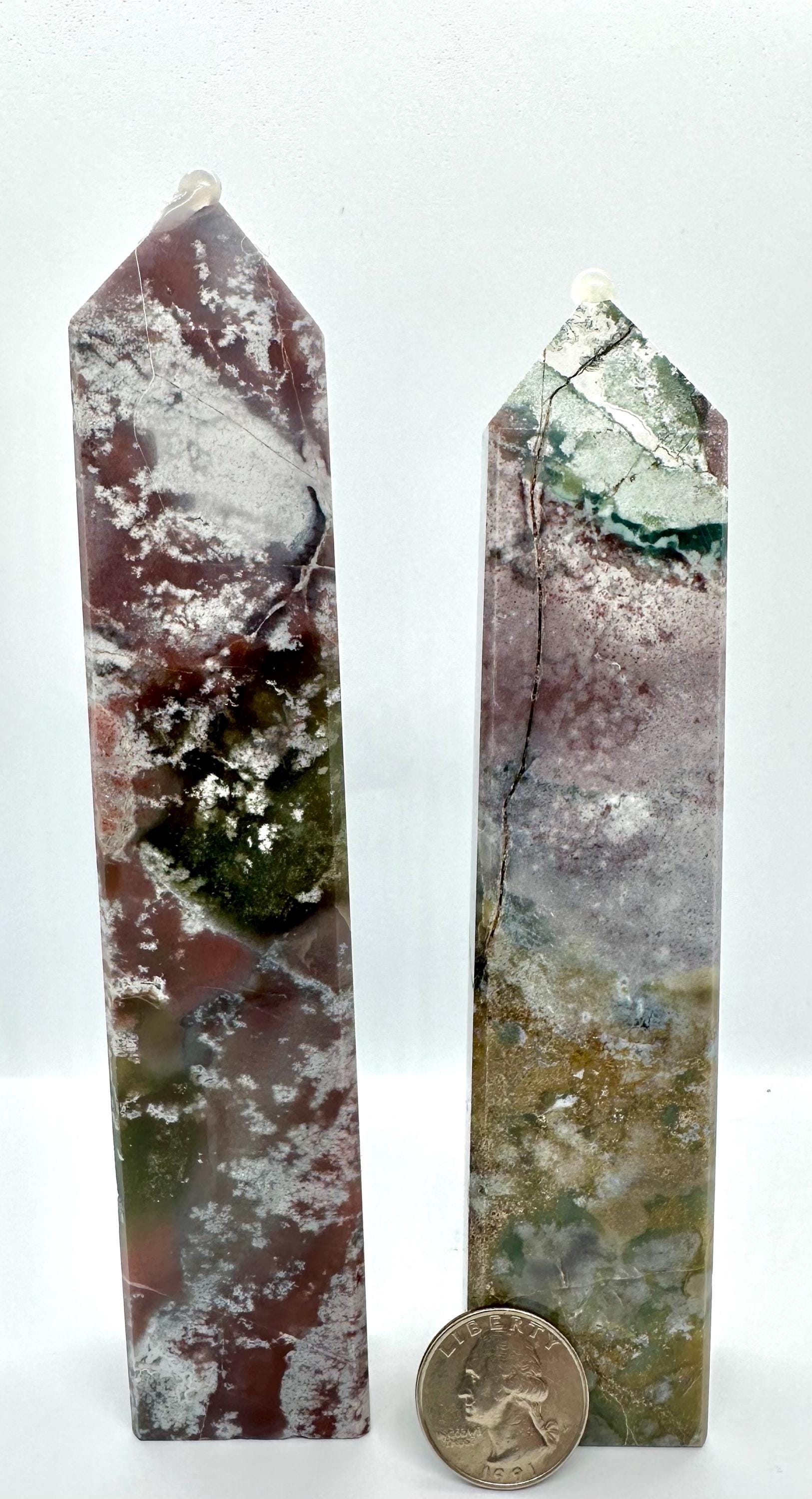 Pastel Colors Ocean Jasper Tower, Radiant Harmony from Madagascar