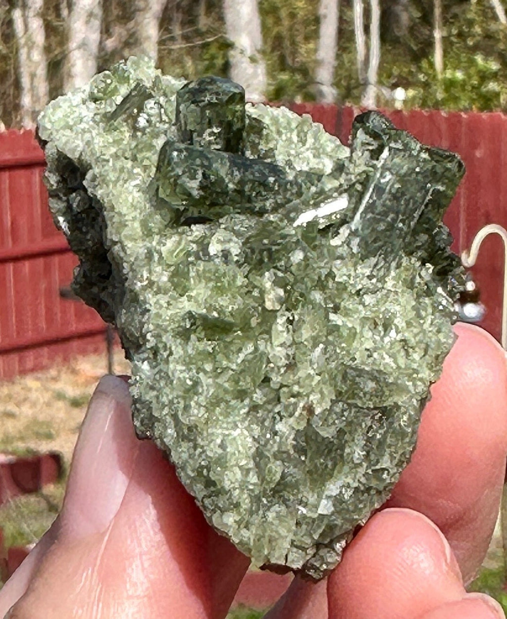 65 Grams (325 cts) very rare Green Tashmarine Diopside Crystals Cluster from Afghanistan.