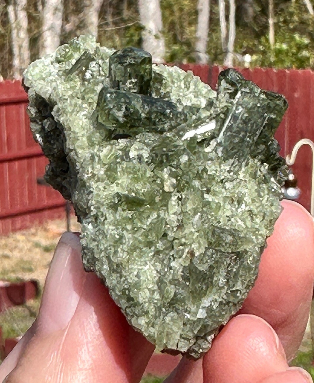 65 Grams (325 cts) very rare Green Tashmarine Diopside Crystals Cluster from Afghanistan.