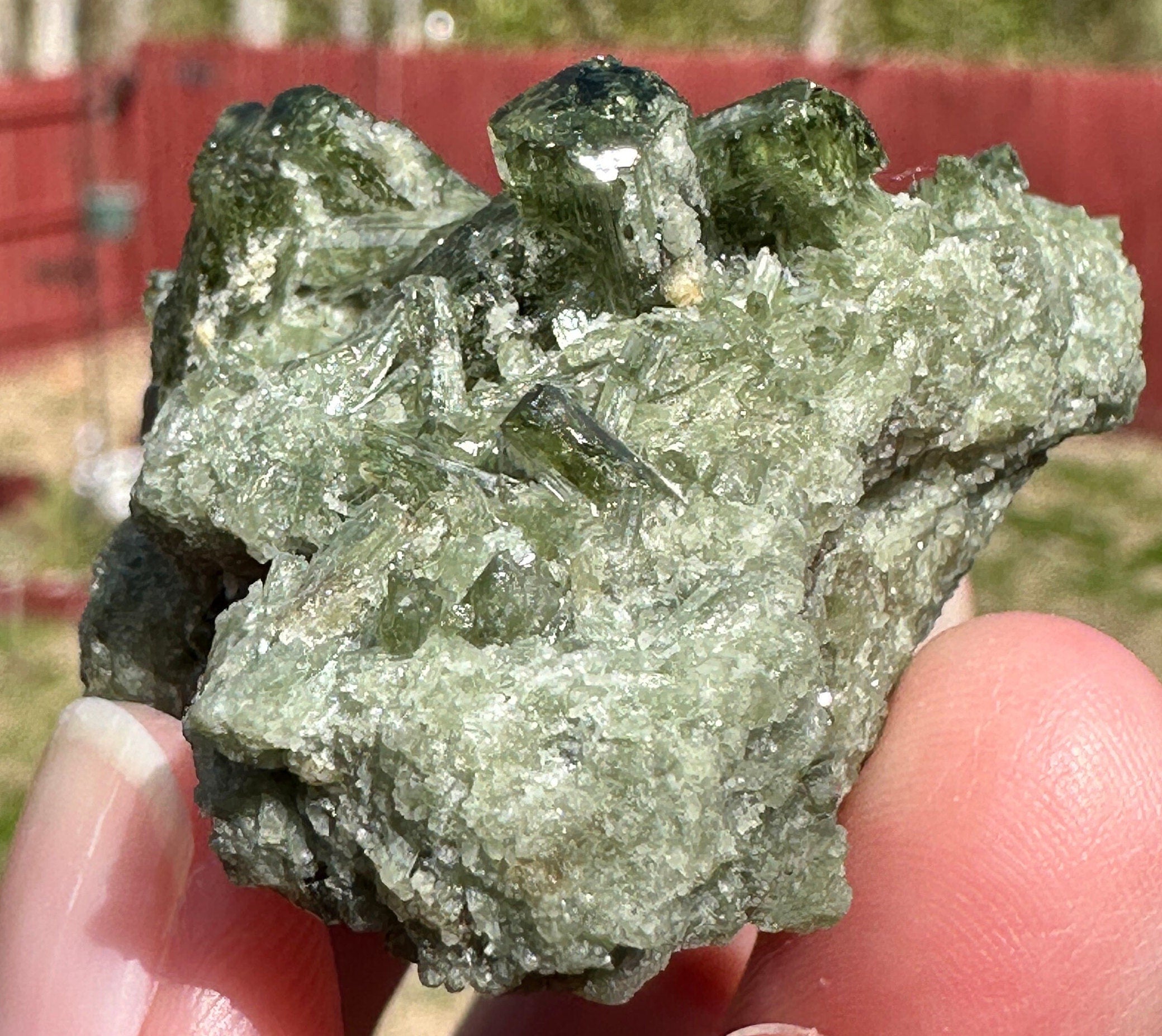 65 Grams (325 cts) very rare Green Tashmarine Diopside Crystals Cluster from Afghanistan.