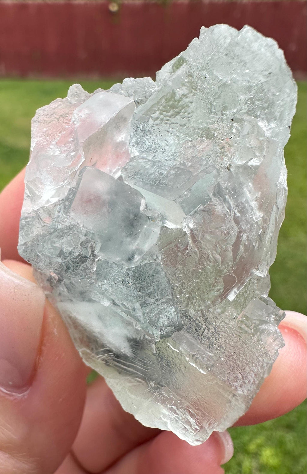 43 Grams Gentle Growth Translucent Light Green Cubic Fluorite Mini Cluster: Heart Healer and Focus Stone Embrace