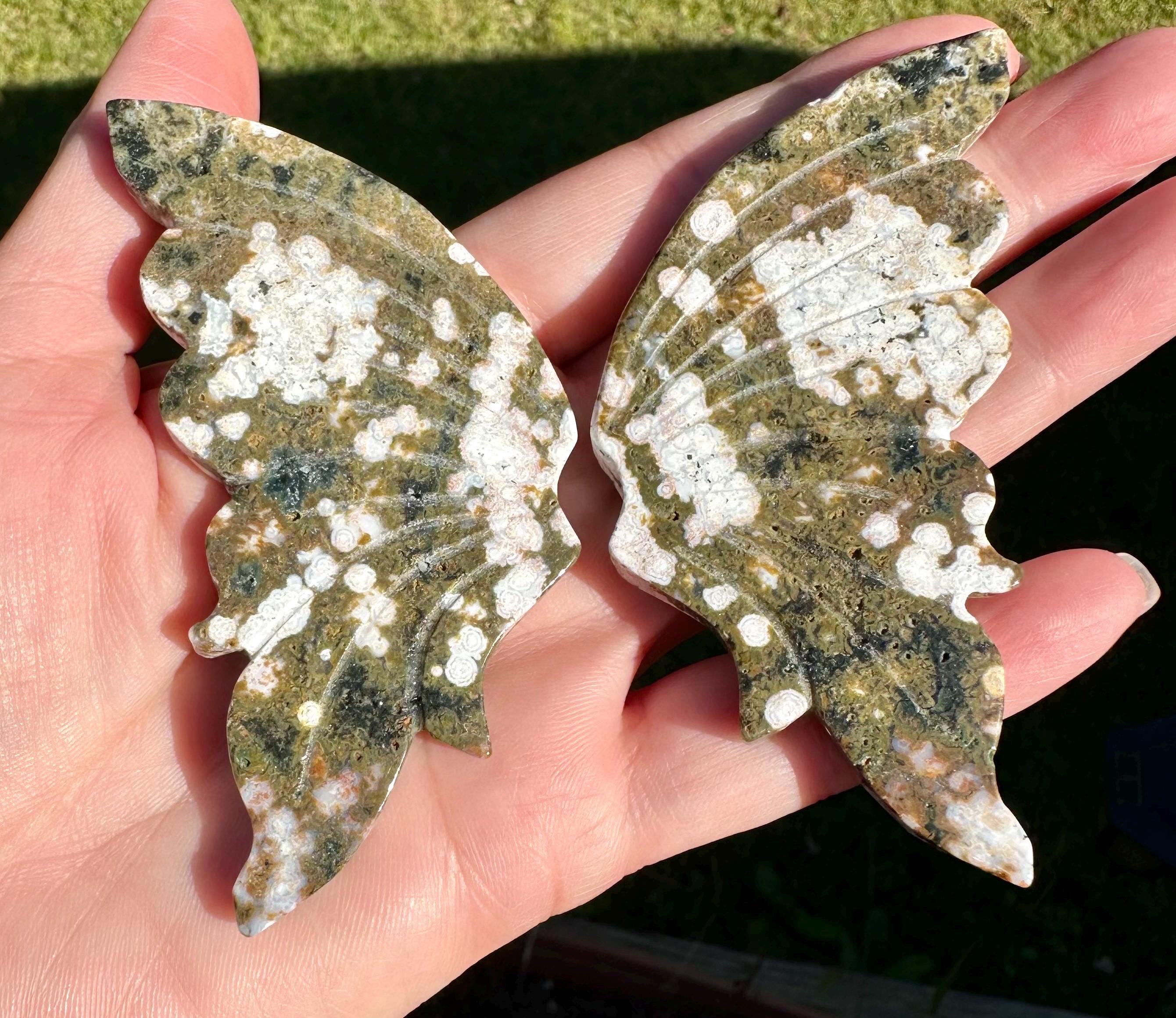 Orbicular Ocean Jasper Butterfly & Tower Set