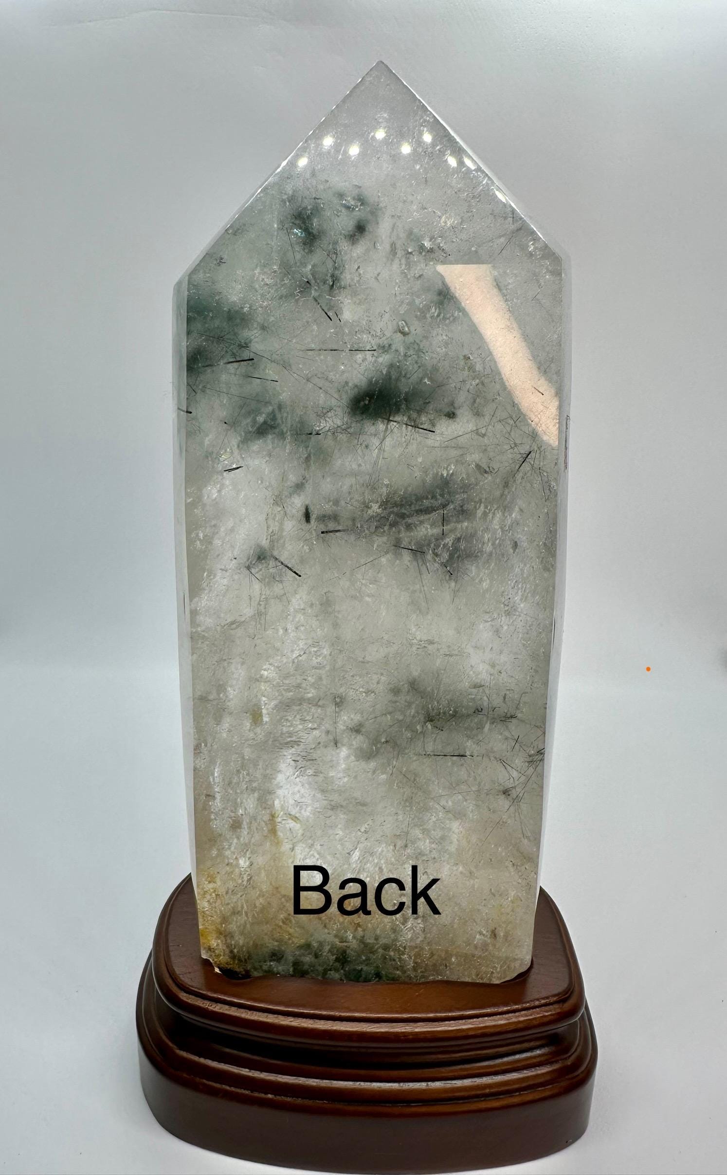 1187 Grams Storm in the Garden, Polished Garden Quartz with Black Needle Inclusion from Brazil