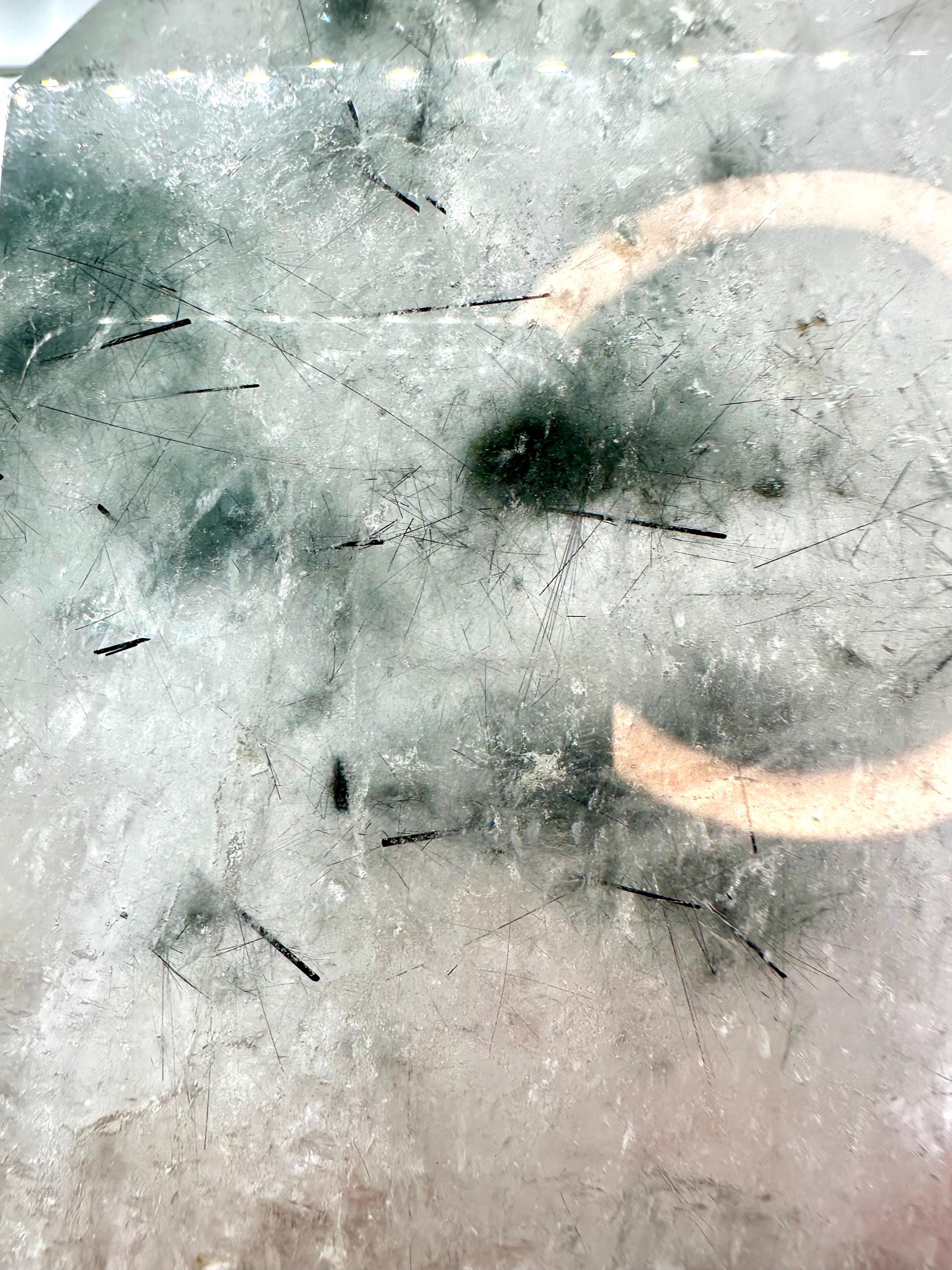 1187 Grams Storm in the Garden, Polished Garden Quartz with Black Needle Inclusion from Brazil