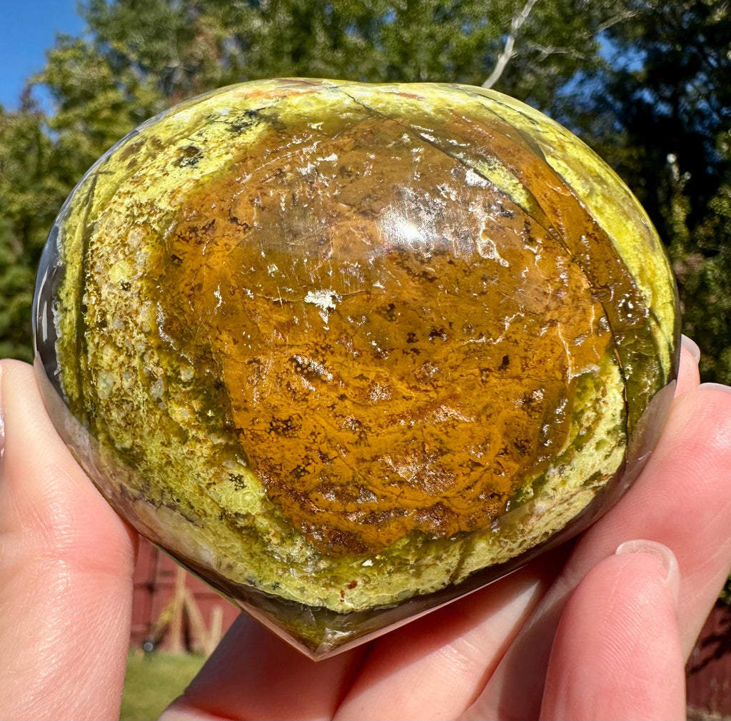 Green Opal Puffy Heart & Free Form Set from Madagascar