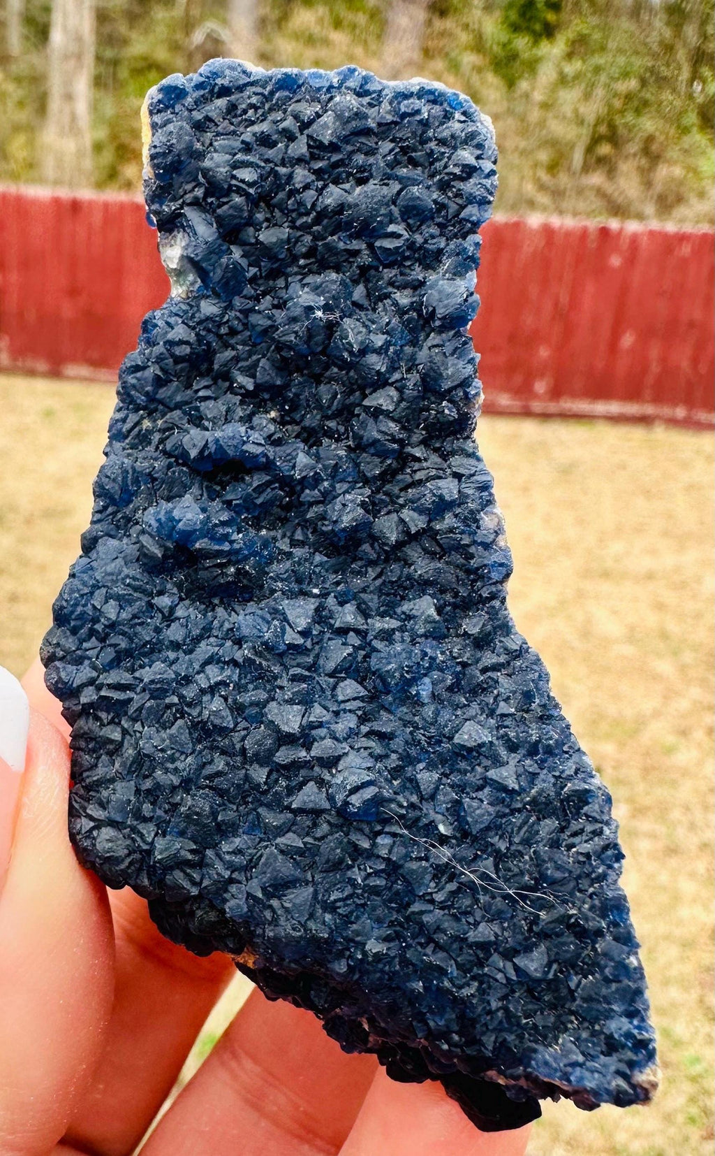100 Grams Rare Deep Blue Blueberry Fluorite on Matrix from Inner Mongolia