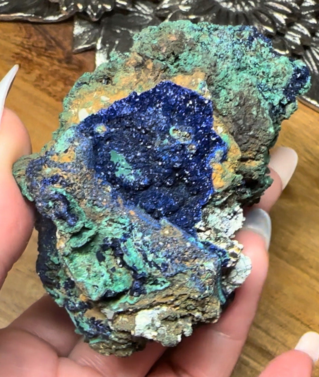 300 Grams Splarkly Azurite and Malachite Cabinet Specimen
