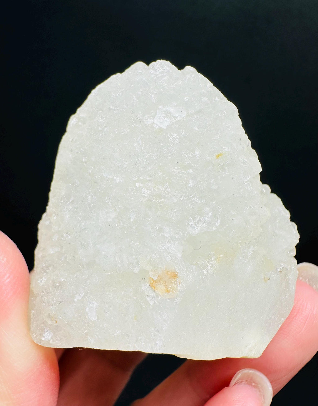 Self-Standing White Chalcedony Stalactite from Morocco
