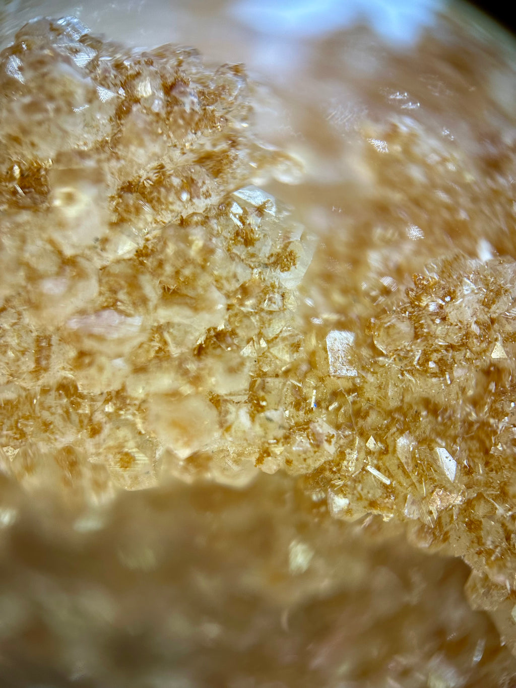 Recent Discovered Tan Micro‑Apophyllite Encrusting Quartz — Fengjiashan Mine, Hubei, China