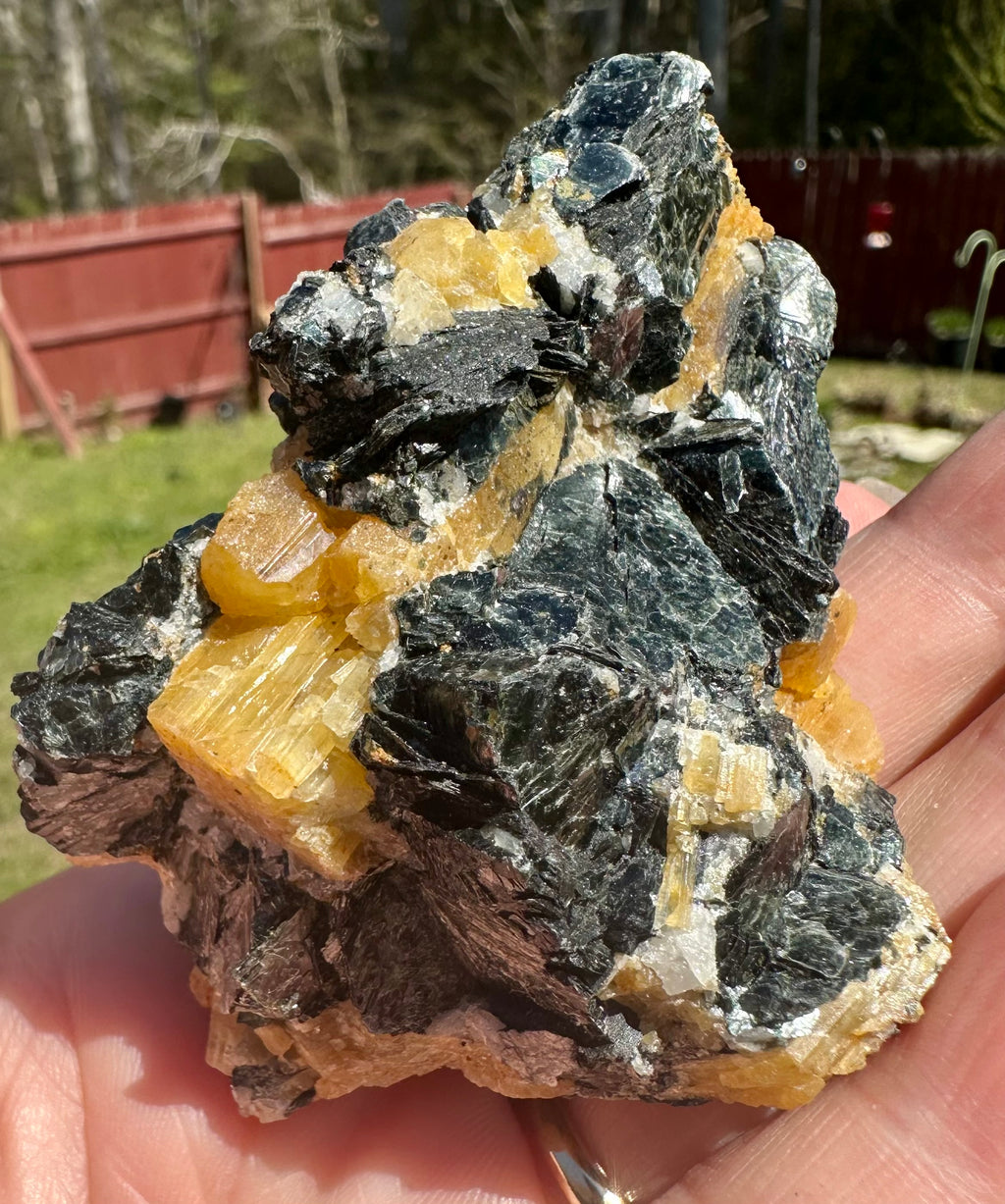 Brazilian Yellow Tourmaline in Biotite