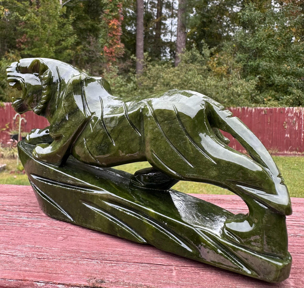 1147 Grams Nephrite Jade Tiger Carving – Guardian of Vitality and Grace