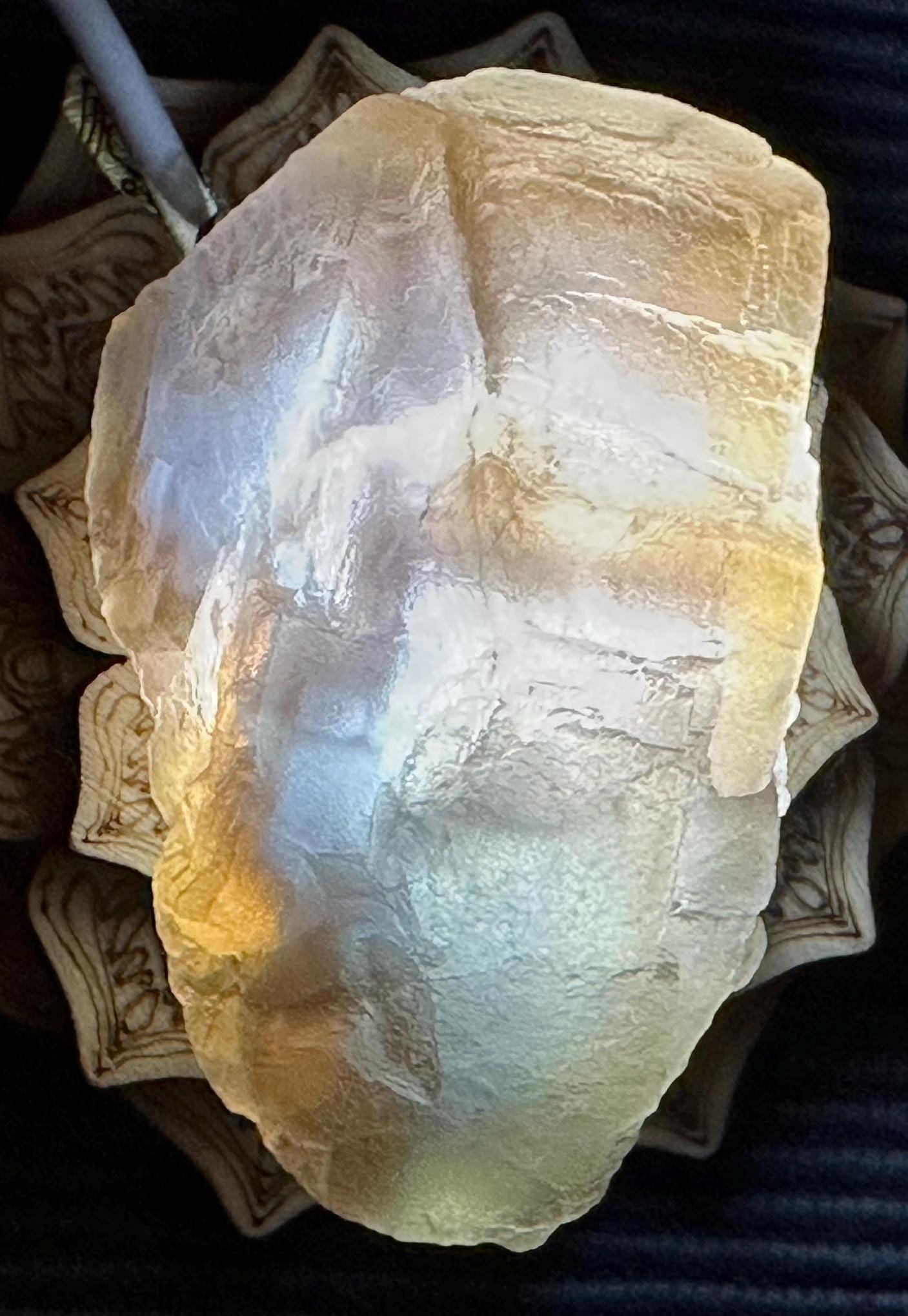 79 Grams Beautifu Natural Transparency Brownish Flourite with Baby Blue Phantom from China