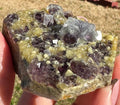 115 Grams Natural Purple Phantom Cubic Flourite over Mica Specimen from China