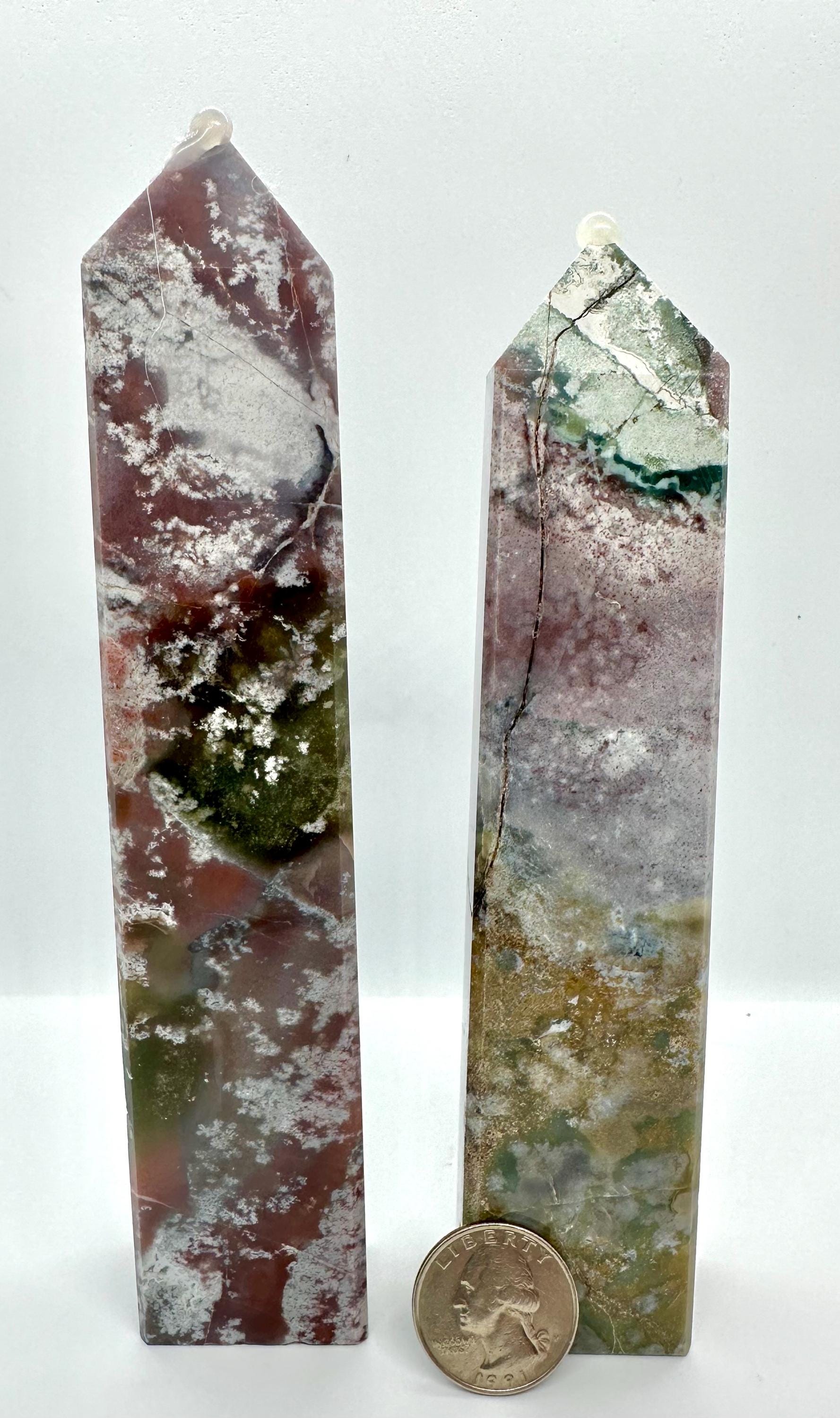 Pastel Colors Ocean Jasper Tower, Radiant Harmony from Madagascar
