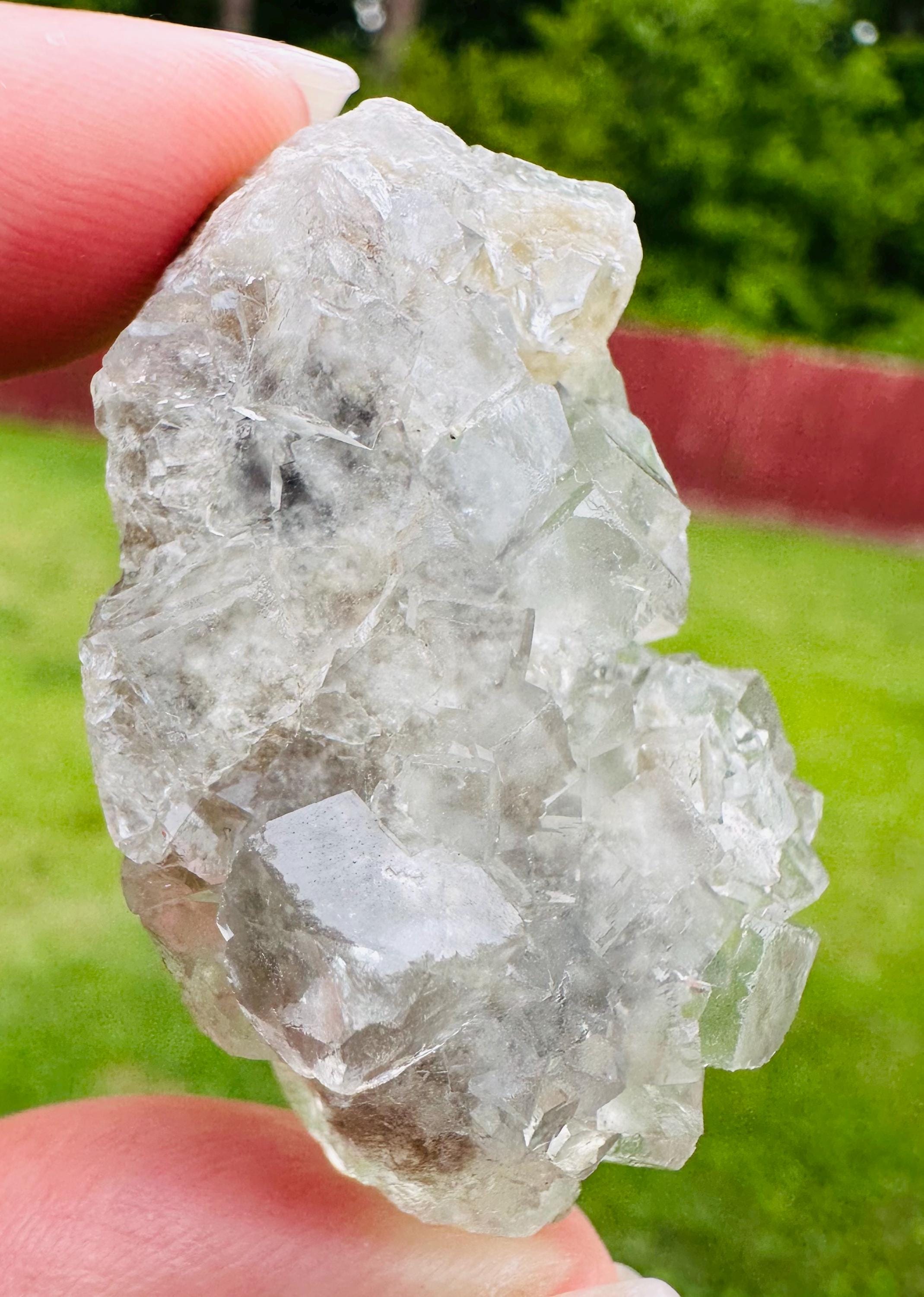 45 Grams  Pristine Water Clear Cubic Fluorite Cluster from China