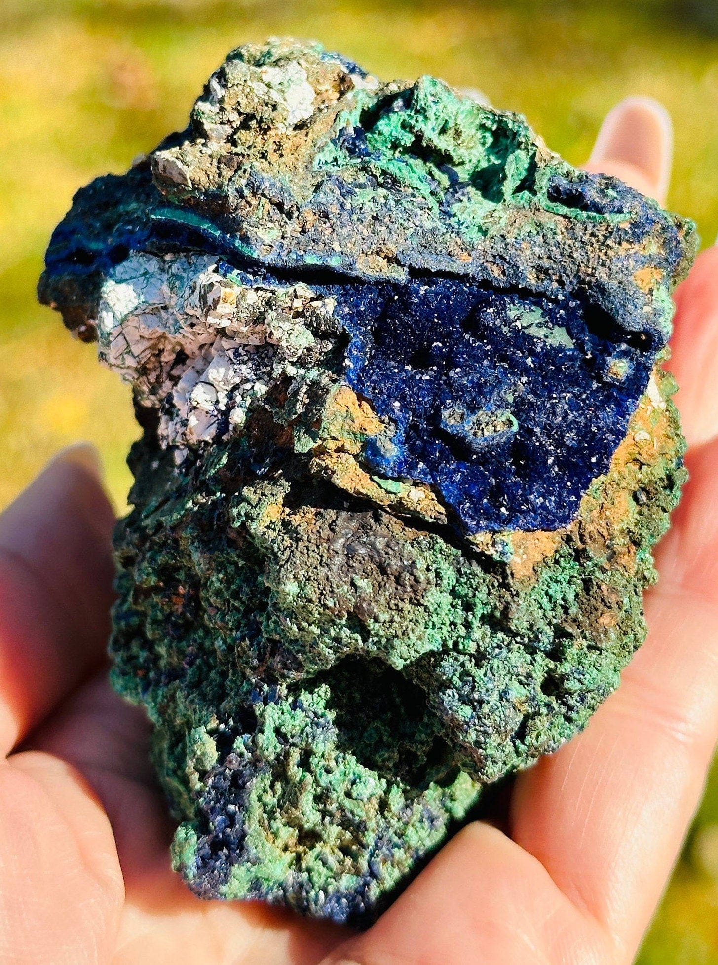 300 Grams Splarkly Azurite and Malachite Cabinet Specimen