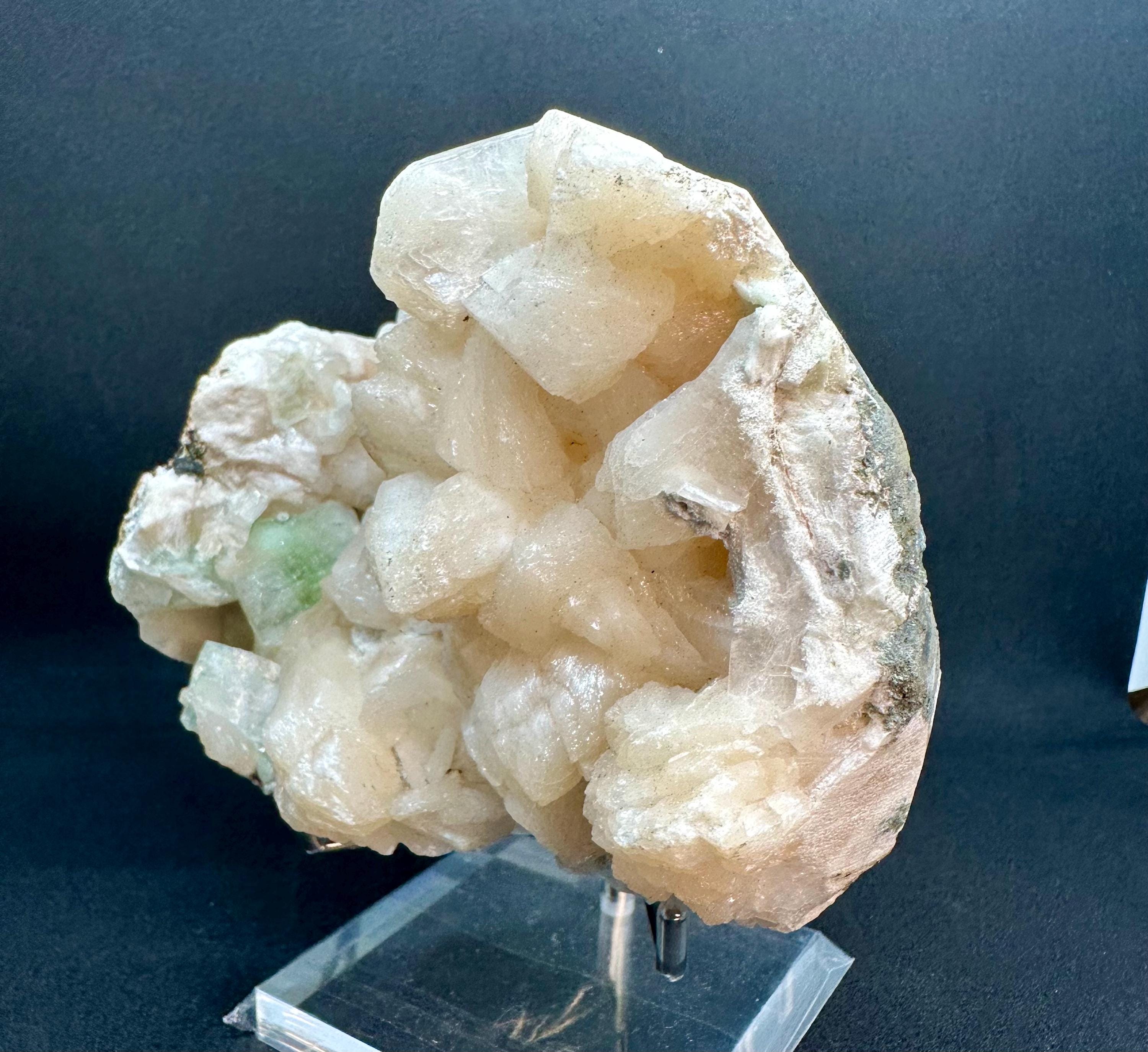 864 grams Peach Stilbite & Green Apophyllite Specimen sourced from the Deccan Traps of Maharashtra, India