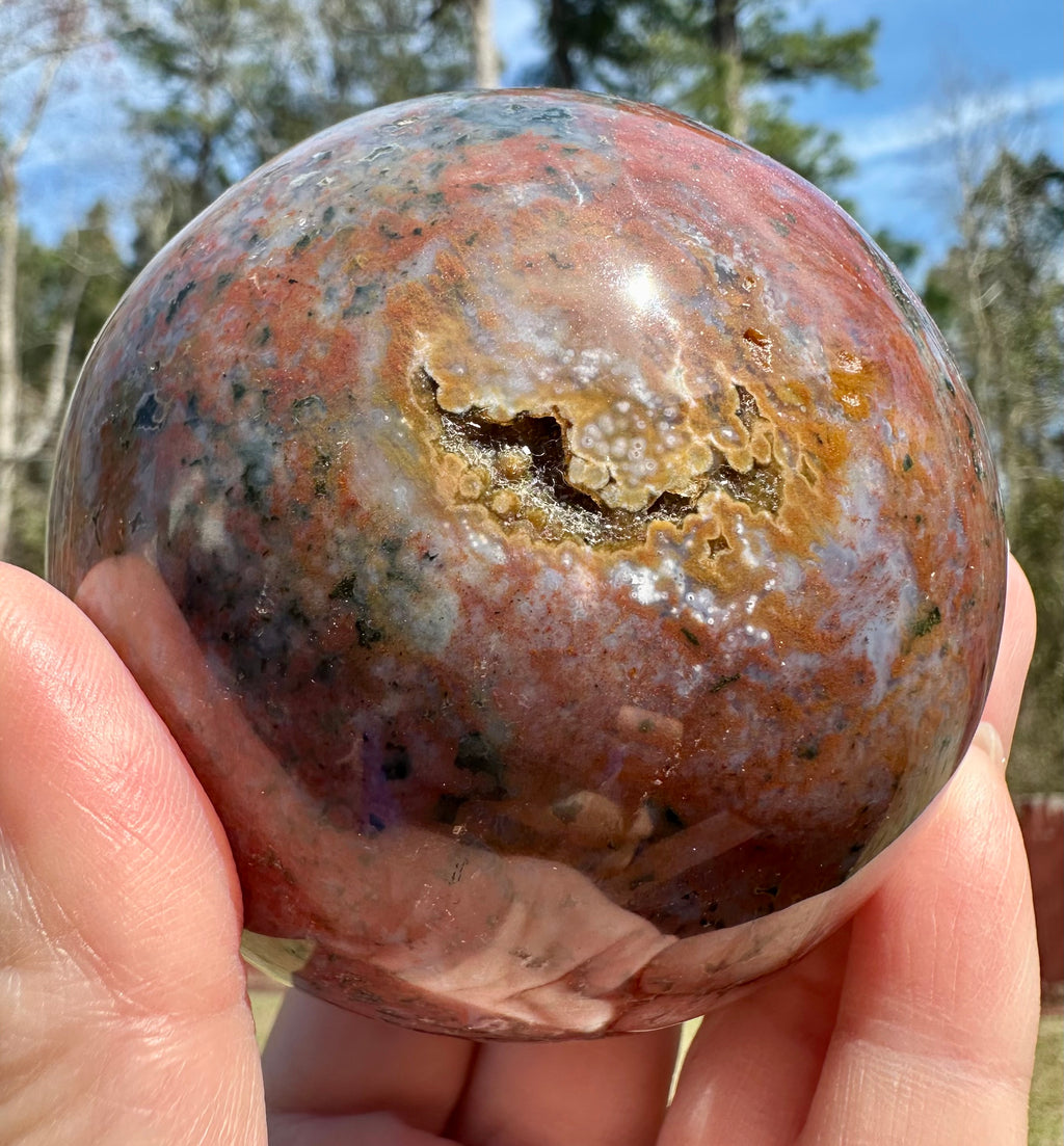 3.07" HQ Unique Pattern Ocean Jasper with a Bonus, Marovato Region, Madagascar
