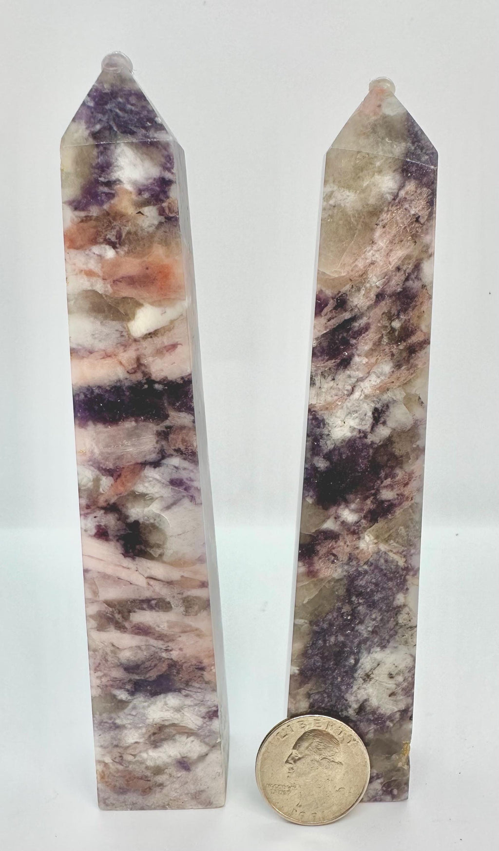 Smoky Quartz, Kunzite & Lepidolite with Mica Tower