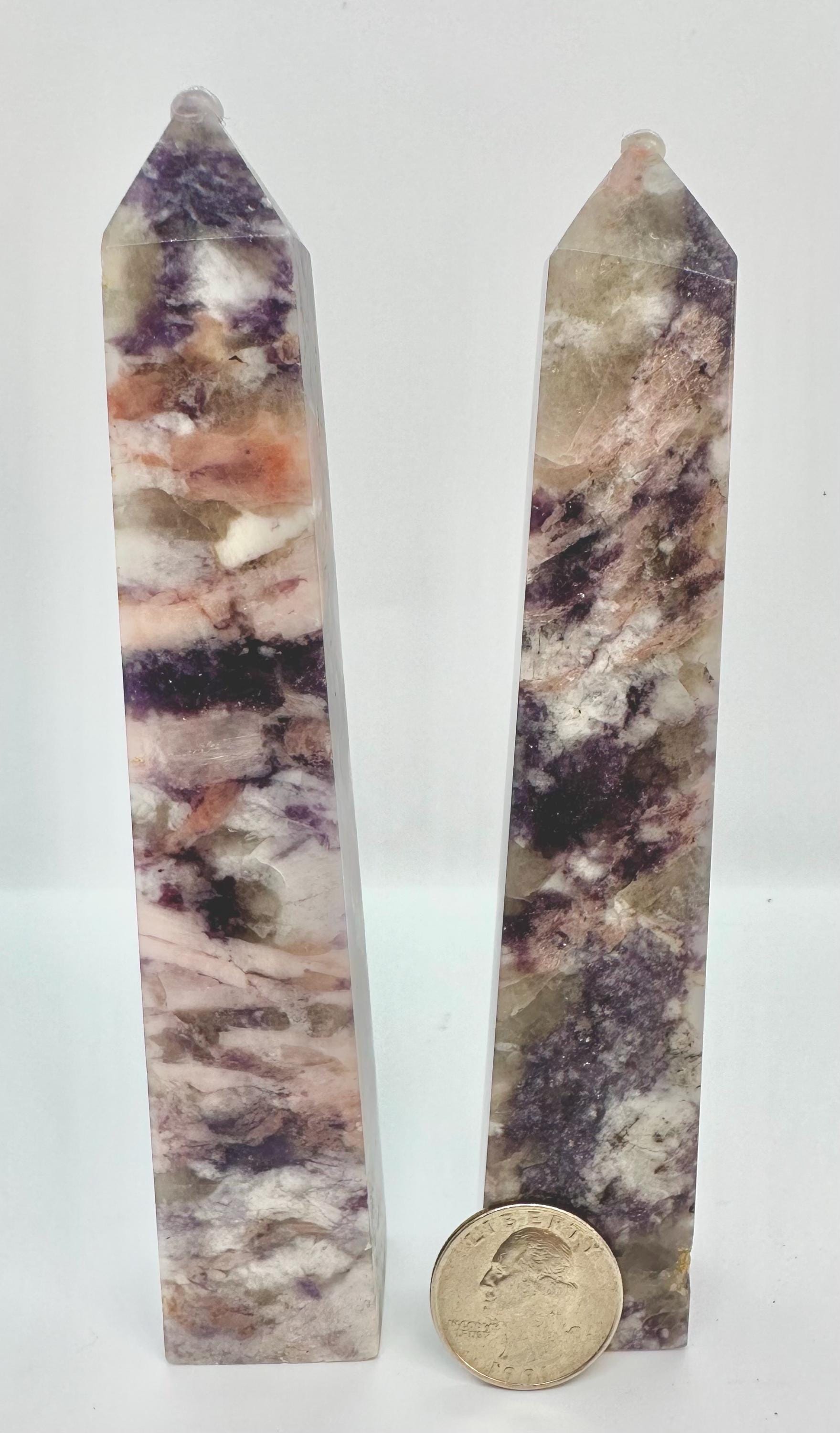 Smoky Quartz, Kunzite & Lepidolite with Mica Tower