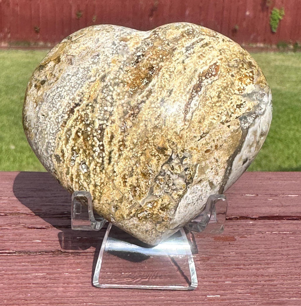 184 Grams of Multi Pattern Ocean Jasper Puffy Heart from Madagascar