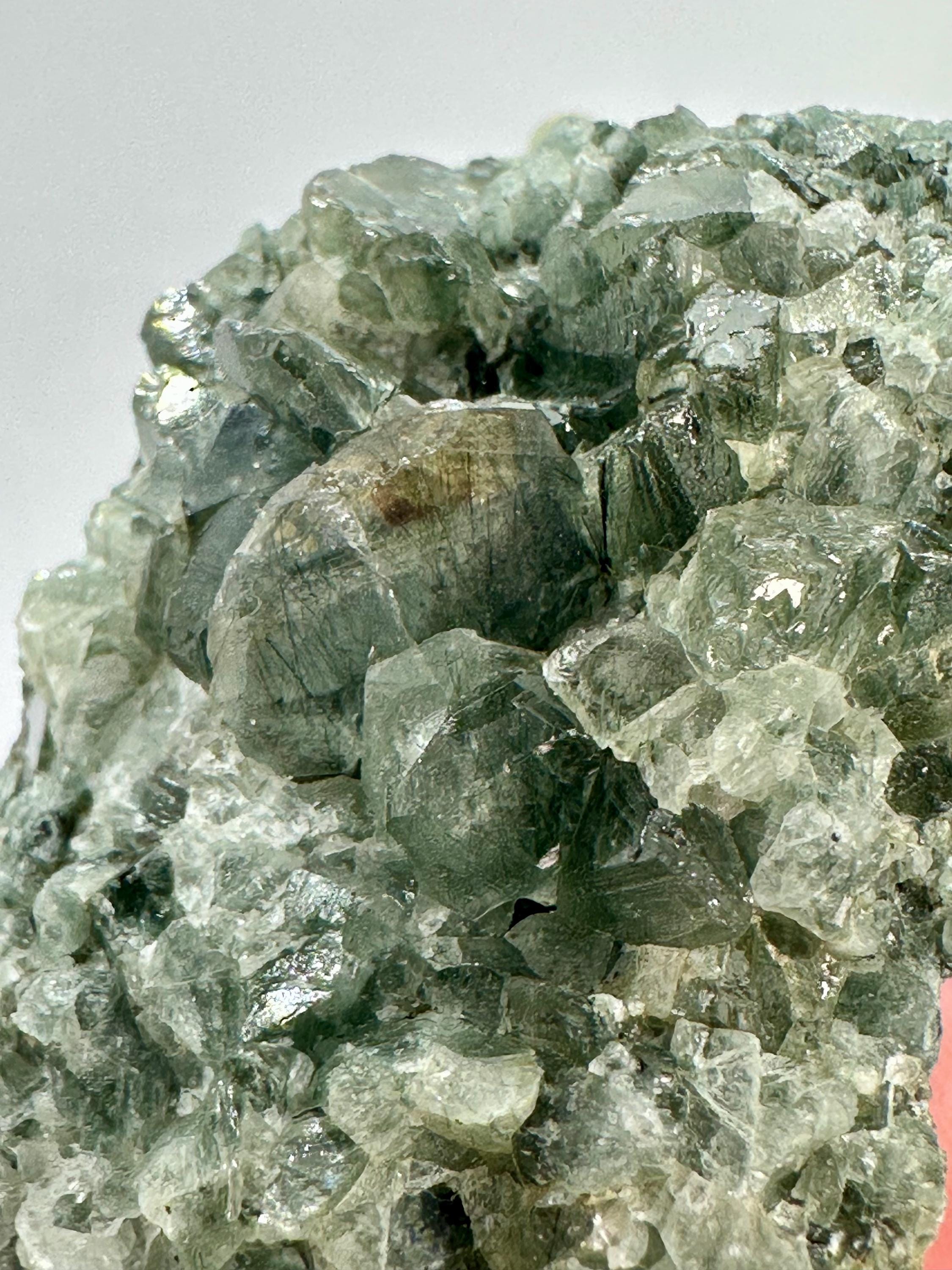 139 Grams Fluorapatite Cluster with Actinolite Inclusions on Host Rock from Hunza Valley, Gilgit-Baltistan, Pakistan