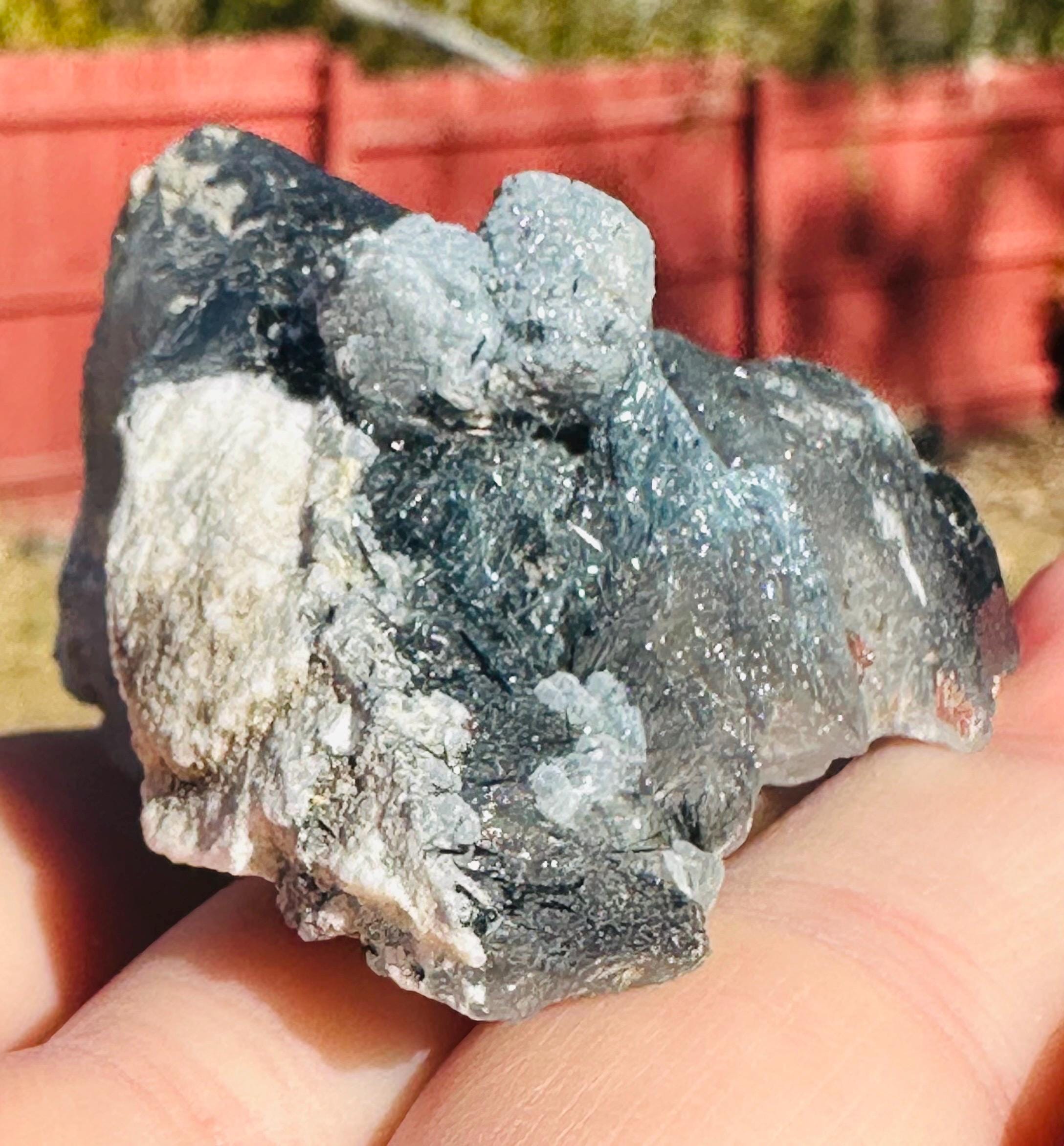 50 Grams of Blue / Black Riebeckite included Quartz From Pakistan