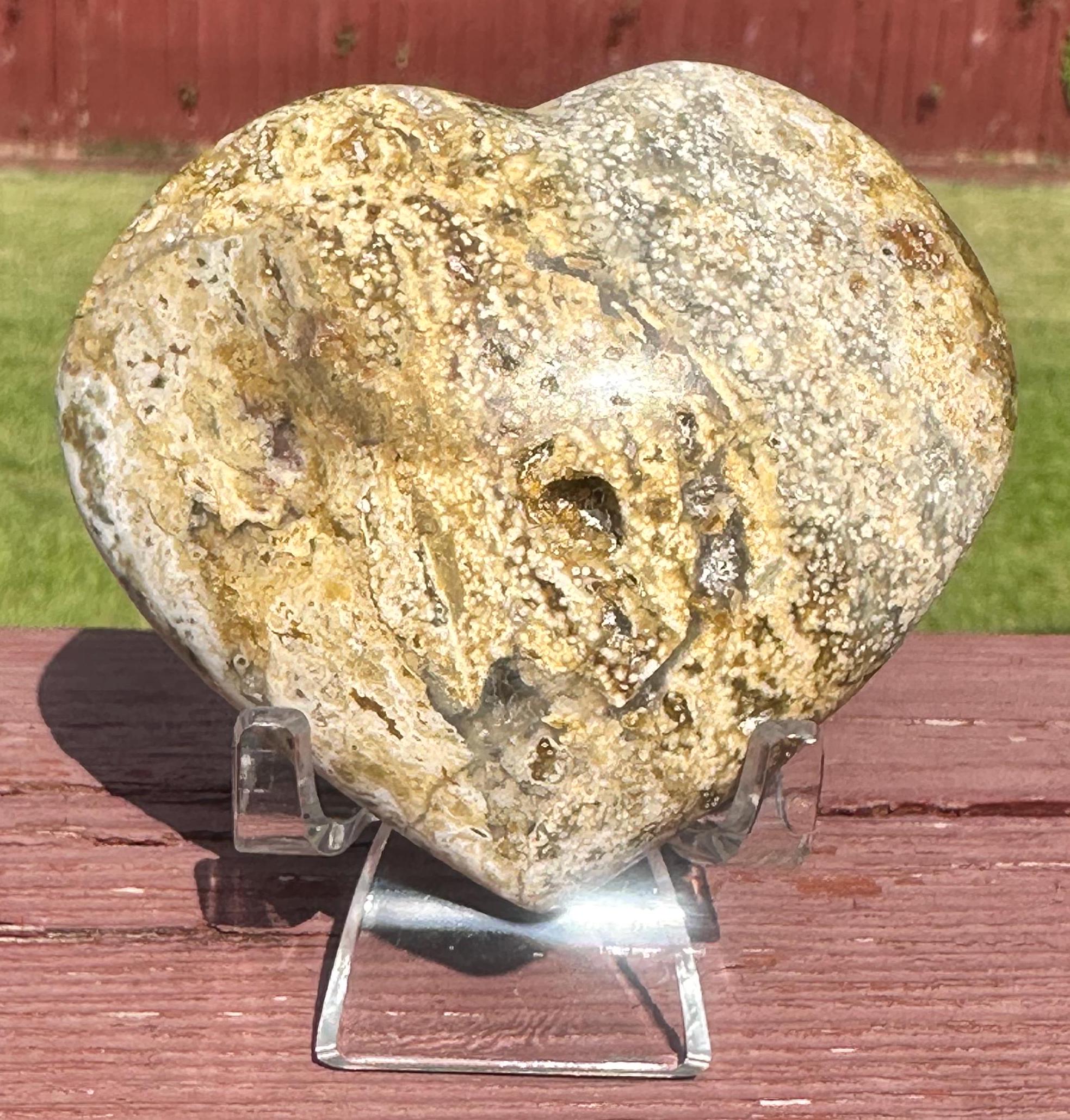 184 Grams of Multi Pattern Ocean Jasper Puffy Heart from Madagascar