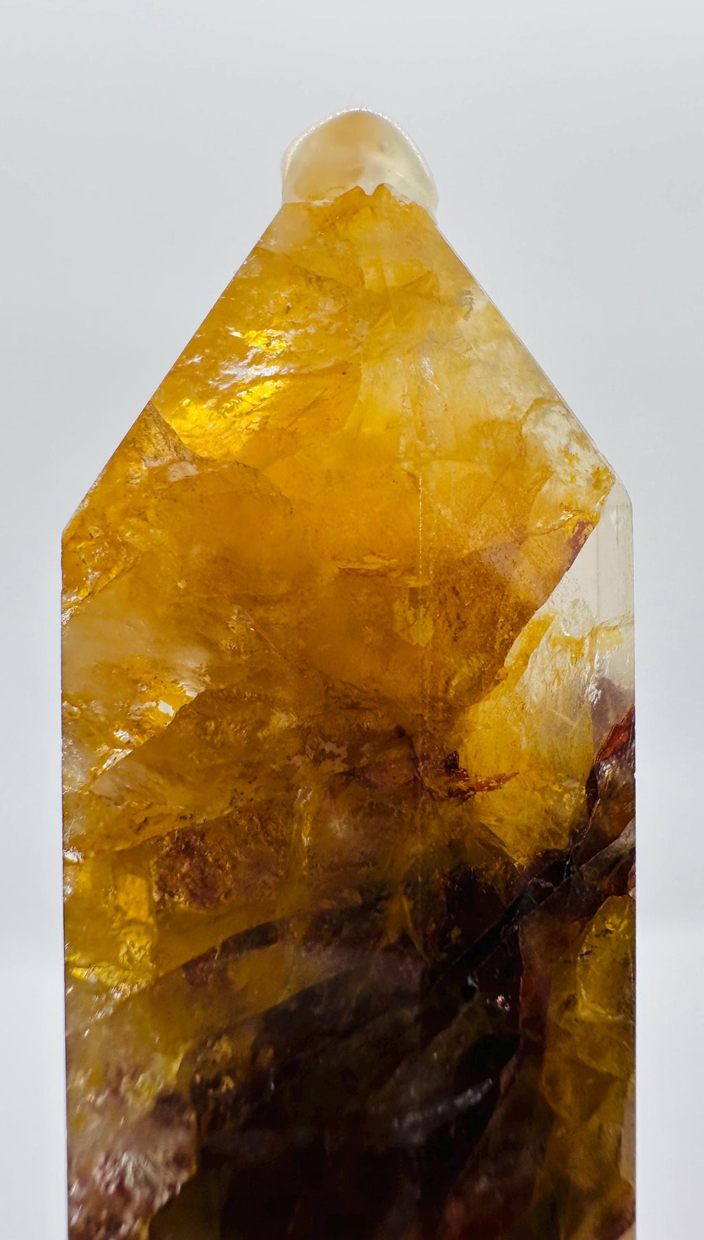 Golden Healer & Fire Quartz Crystal Duo - Point and Cat mini Bowl Set
