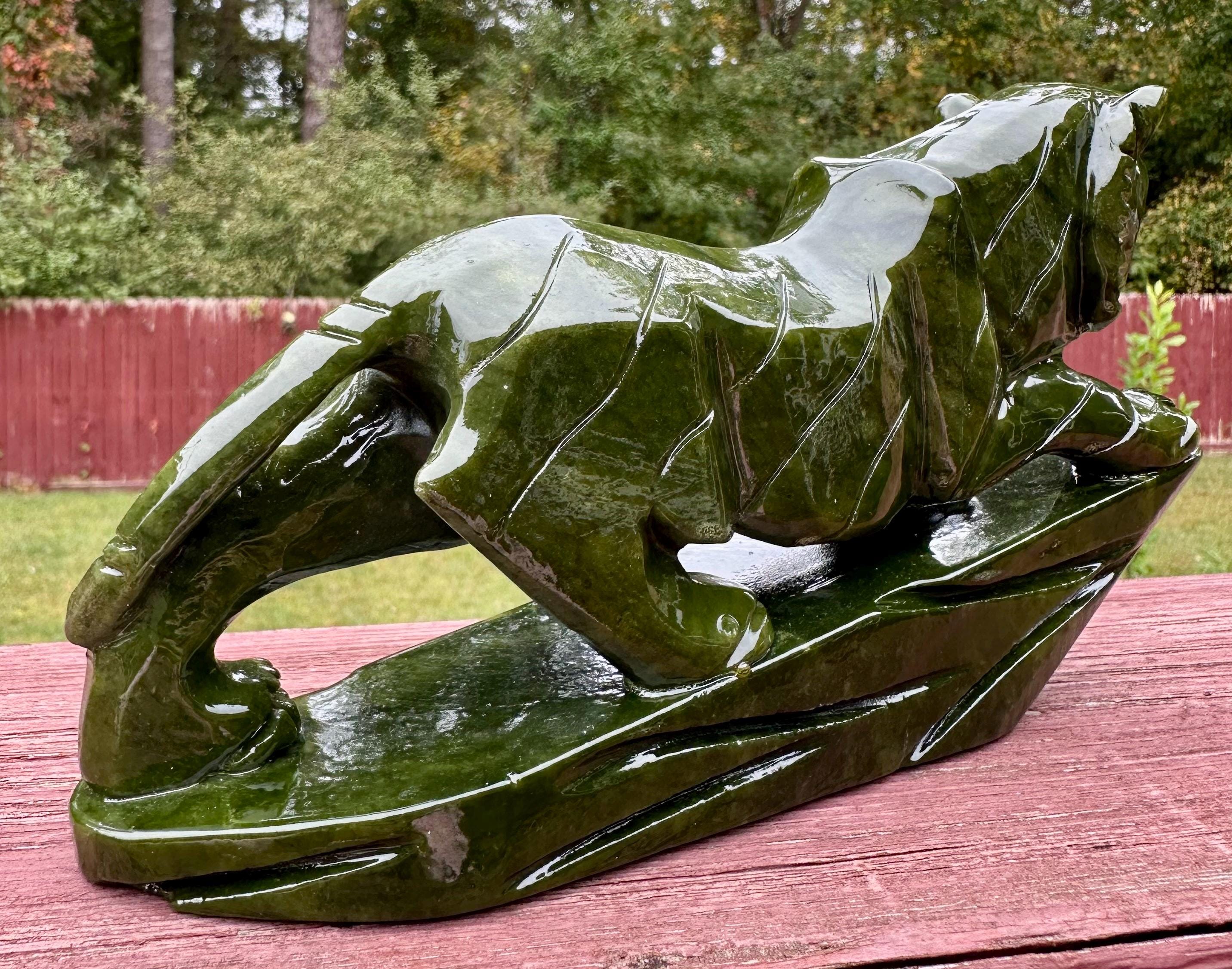 1147 Grams Nephrite Jade Tiger Carving – Guardian of Vitality and Grace