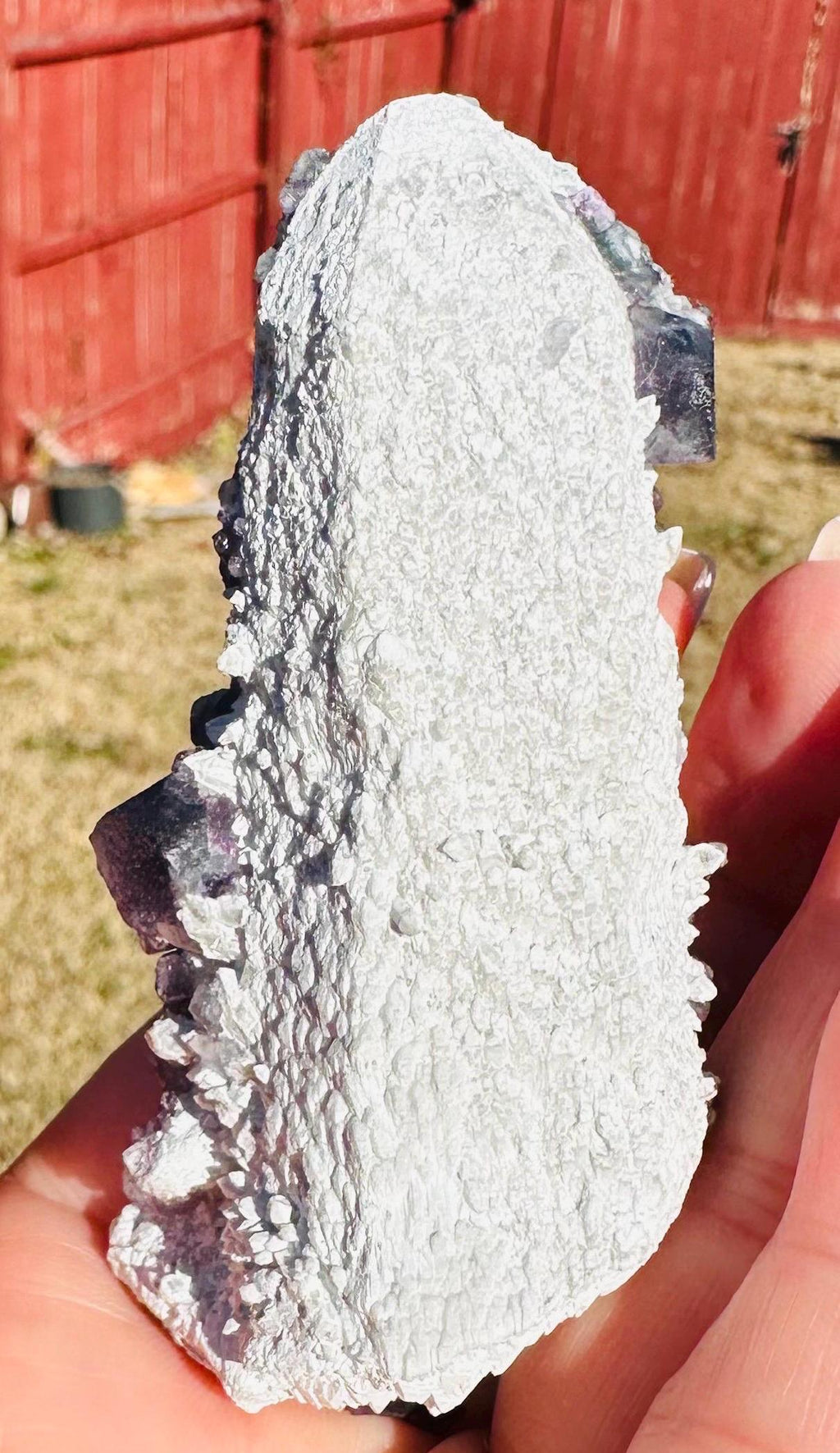 133 Grams DT and ET Natural Green and Purple Octahedron Fluorite over a Second Crystalization Specimen Huanggangliang