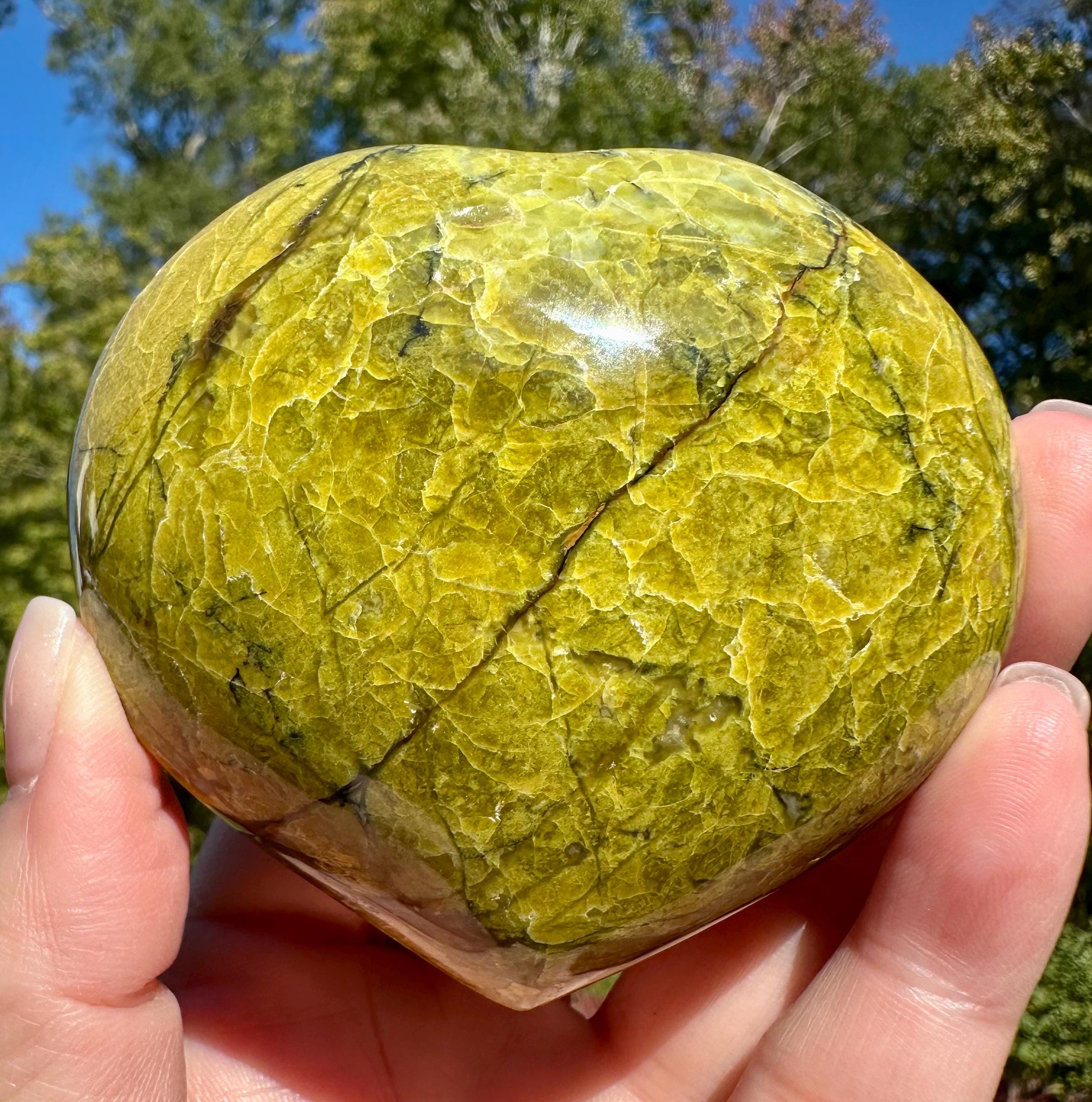 Green Opal Puffy Heart & Free Form Set from Madagascar